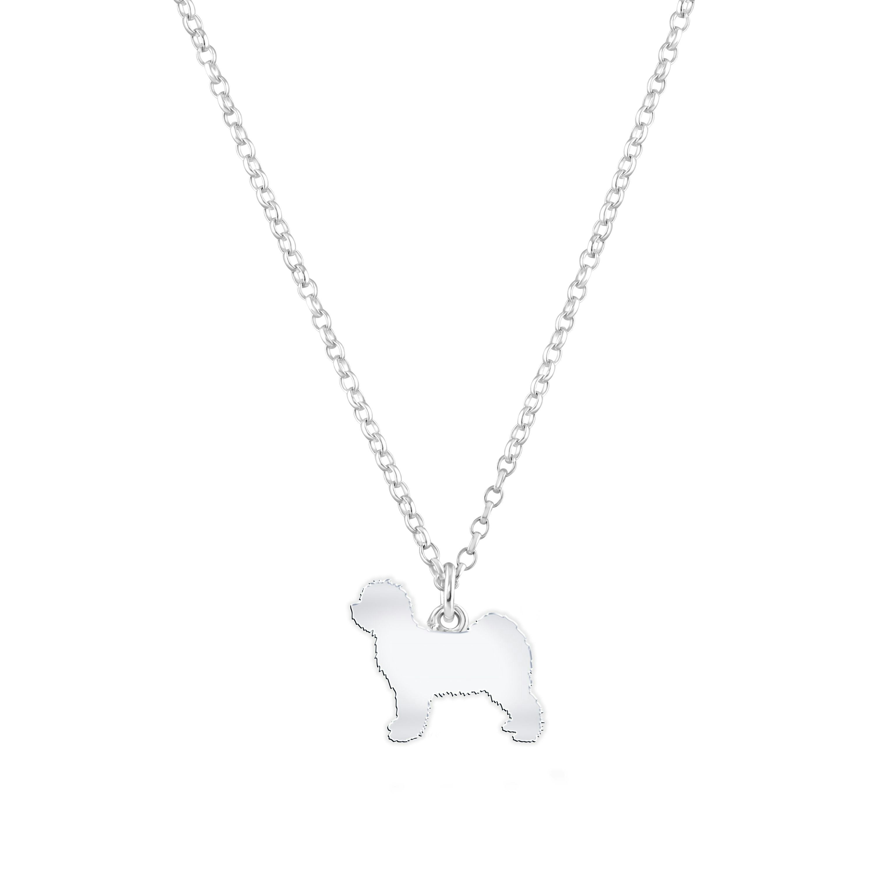Mylee London Silver Tibetan Terrier Silhouette Necklace - Personalised - Yes