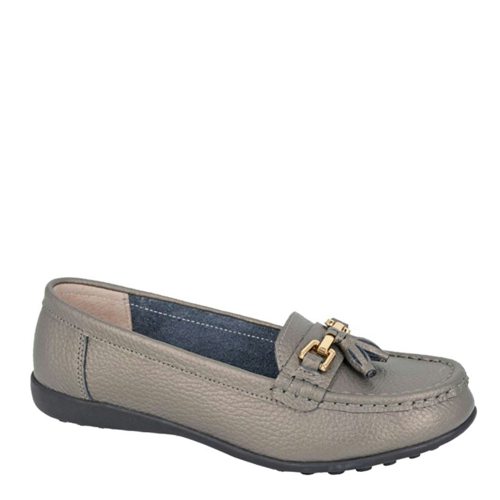 Boulevard L 748 Tassle Loafer Shoes - Pewter Metallic - 4 Uk