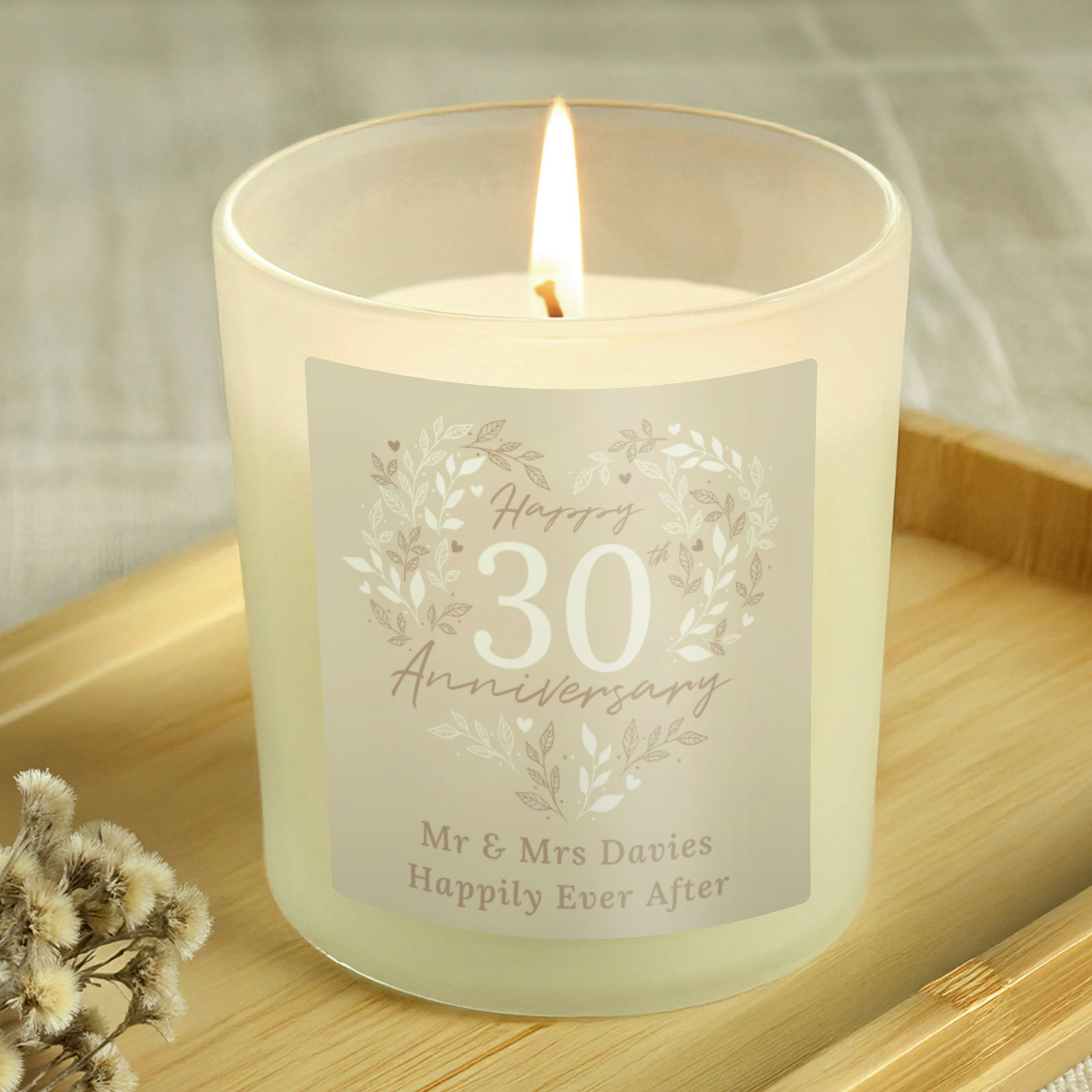 Rackhams Personalised 30Th Pearl Wedding Anniversary Candle Jar