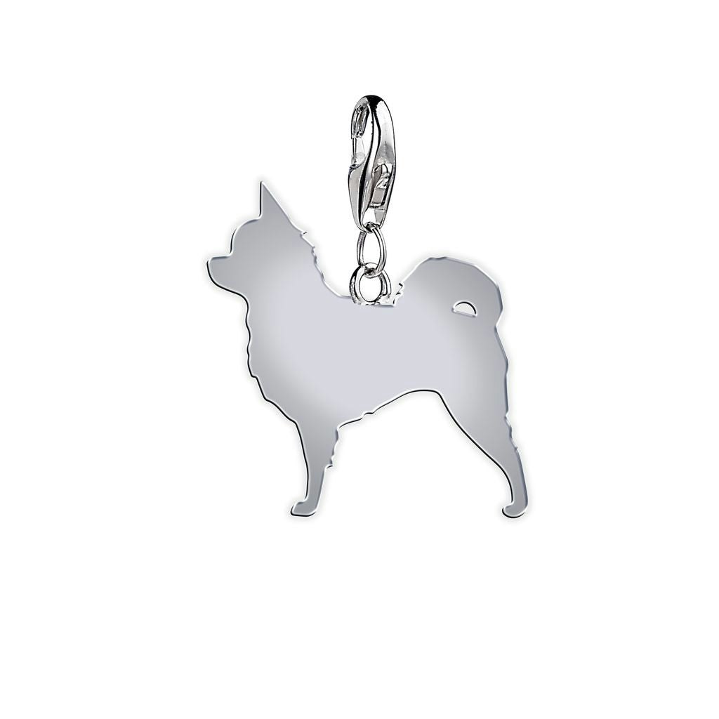 Mylee London Silver Long Coat Chihuahua Silhouette Charm - Clip On Charm - No