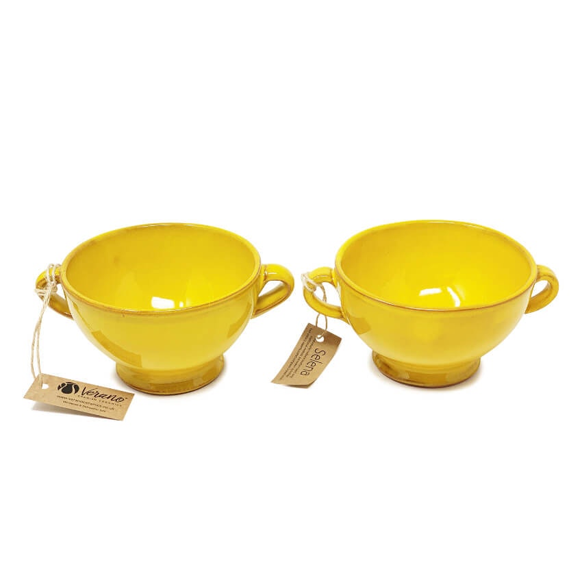 Verano Spanish Ceramics Yellow Selena - Soup Bowls - Set Of 2