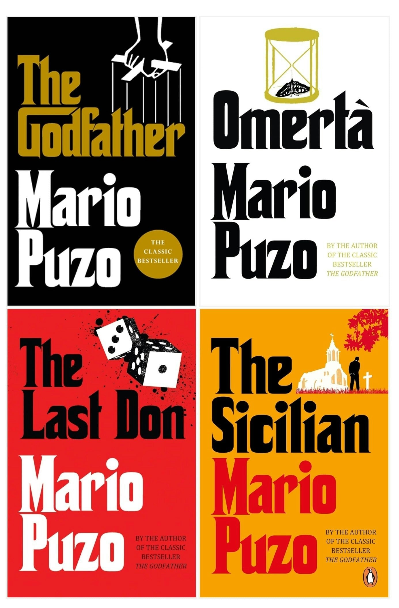 Penguin Mario Puzo The Godfather Collection 4 Books Set (The Last Don, The Sicilian, The Godfather, Omerta)