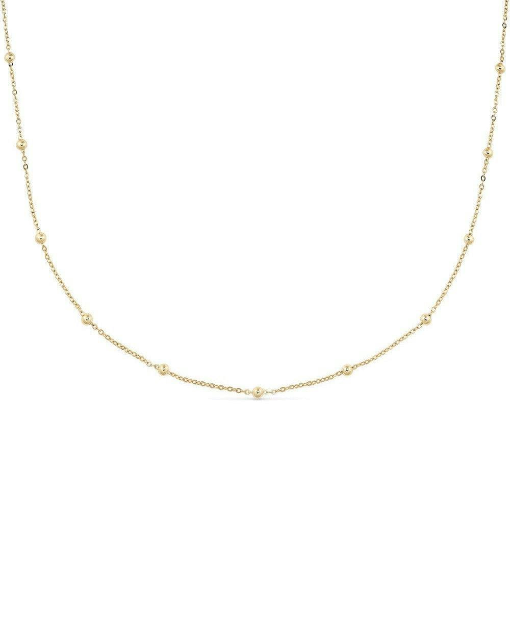 Elk & Bloom Gold Dainty 14K Bead Choker Necklace - No Thank You - Standard Length