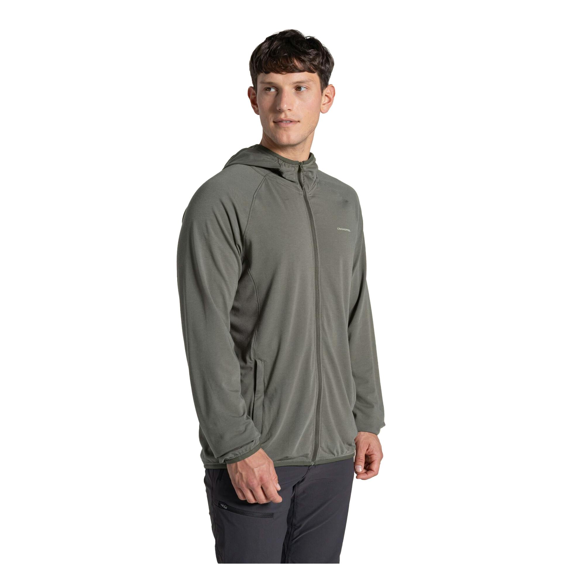 Craghoppers Men's Dark Nadim Nosilife Hooded Jacket - Sage - Xl - Sage - 74% Recycled Polyester/22% Cotton/4% Elastane