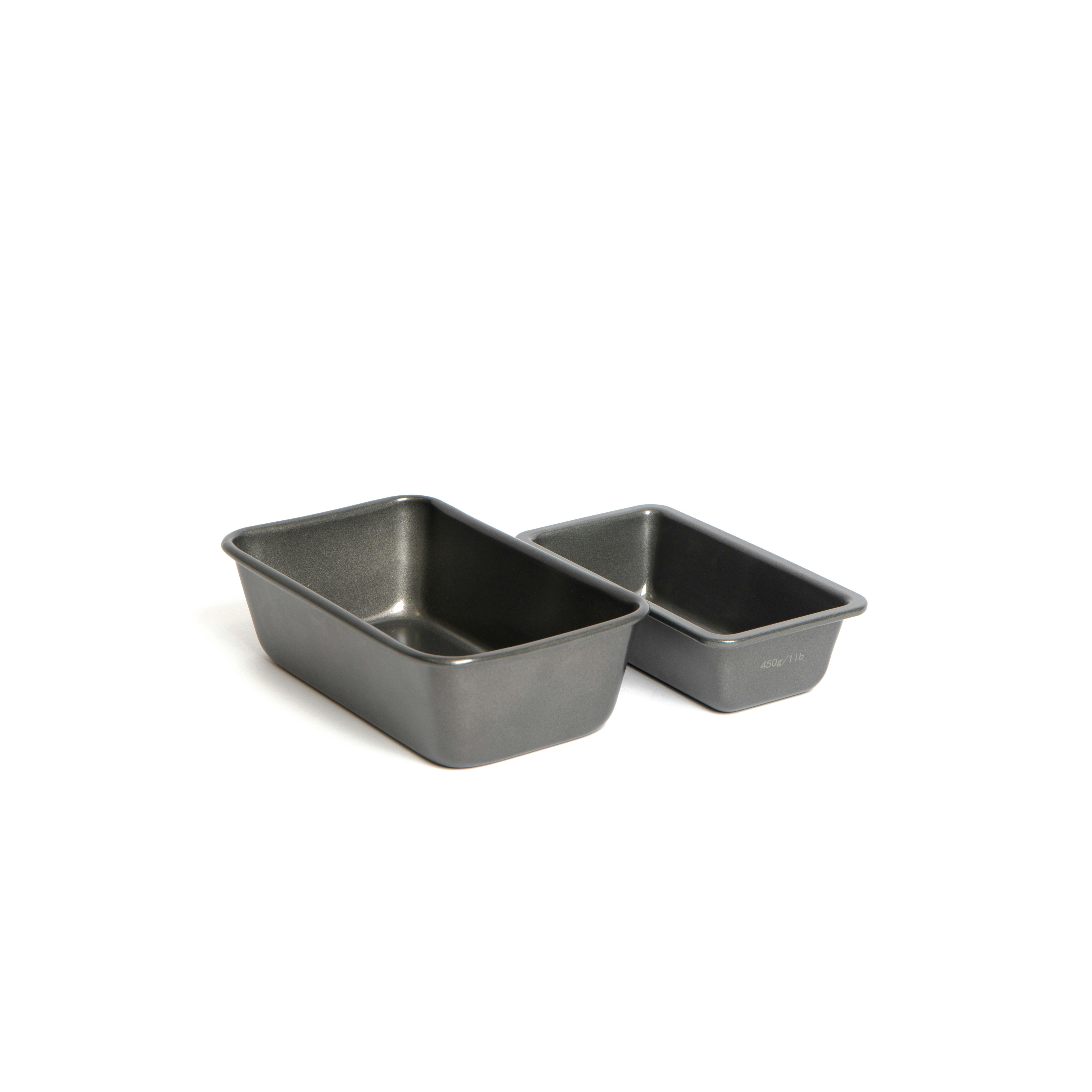 Rackhams Black Set Of Two Non-Stick Carbon Steel Loaf Pans, Includes 1Lb/450G Pan And 2Lb/900G Pan - Carbon Steel - Loaf Tins