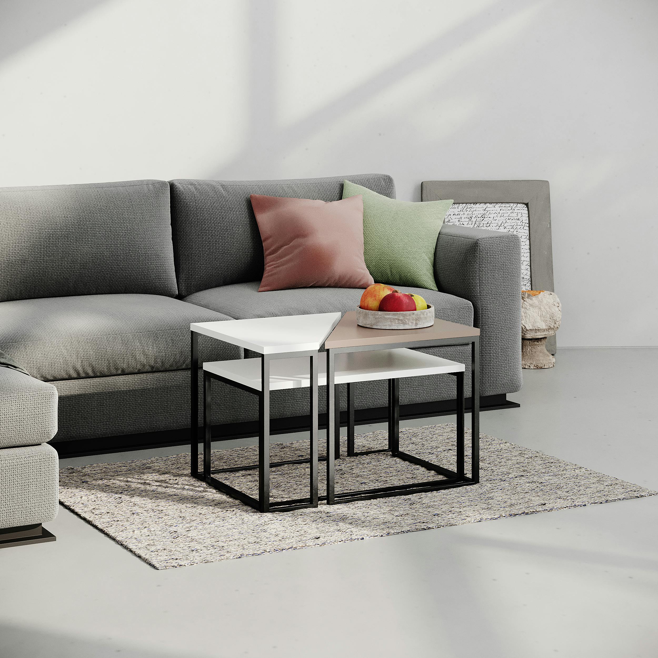 Decortie White Ohlady Modern Coffee Table Multipurpose H 41.8Cm - Mocha