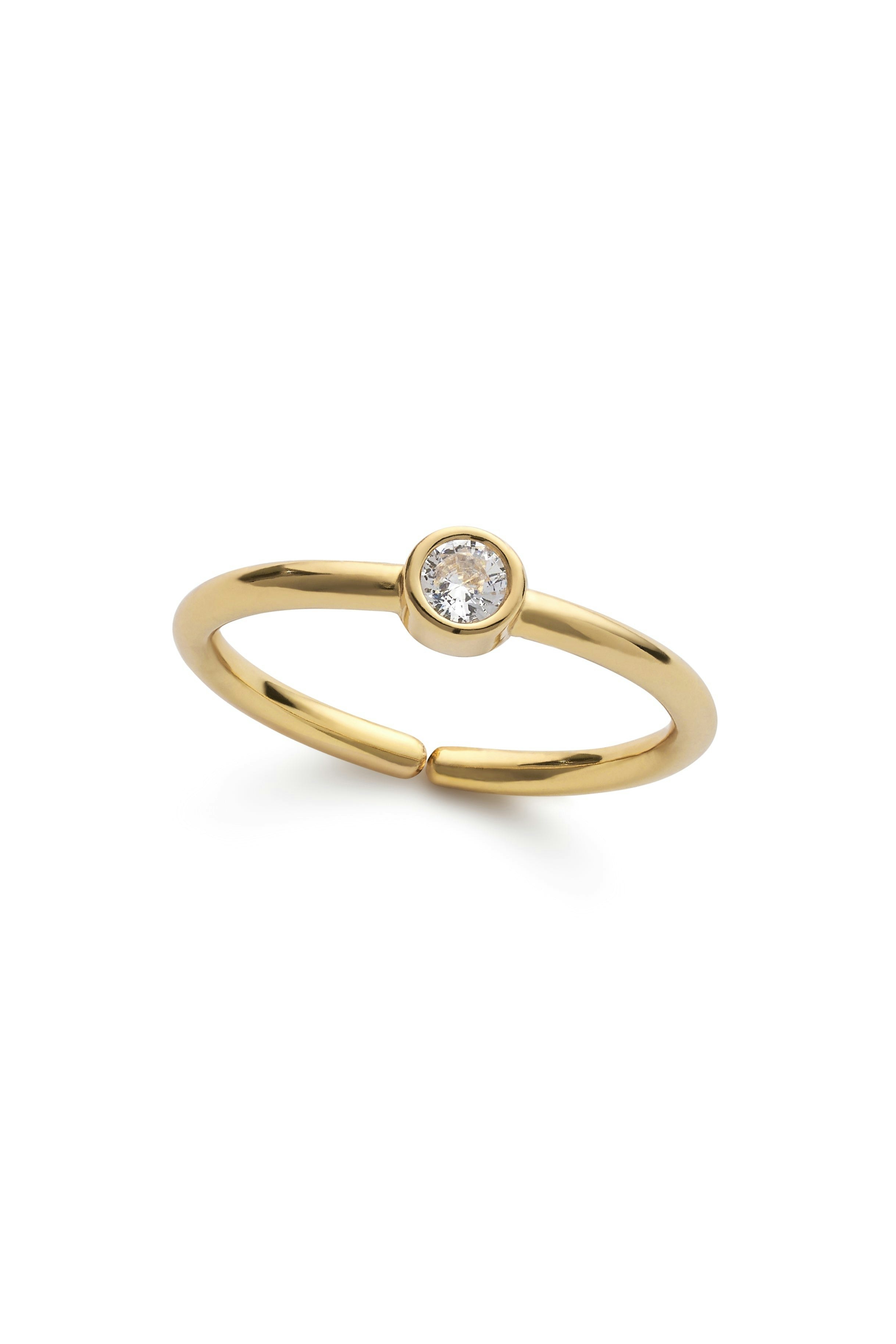Elk & Bloom Gold 14K Zircon Stacking Band Ring - No Thank You