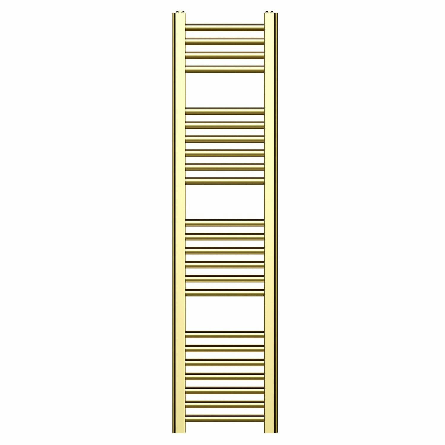 Myhomeware Gold 400Mm X 1200Mm Heated Bathroom Towel Rail Radiator For Central Heating Uk