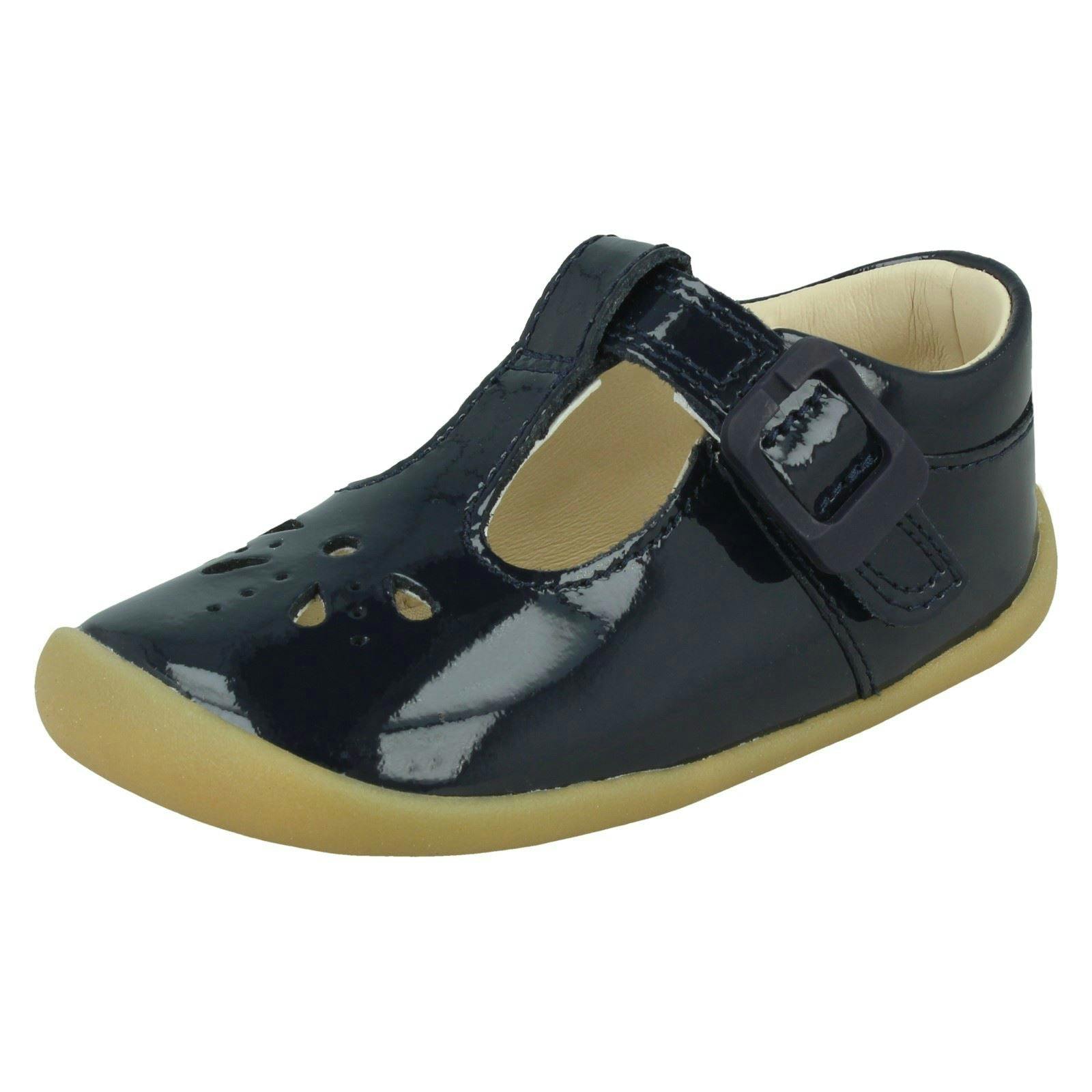 Clarks Girls Casual T-Bar Shoes Roamer Star - Navy - Uk 5.5 Infant - F