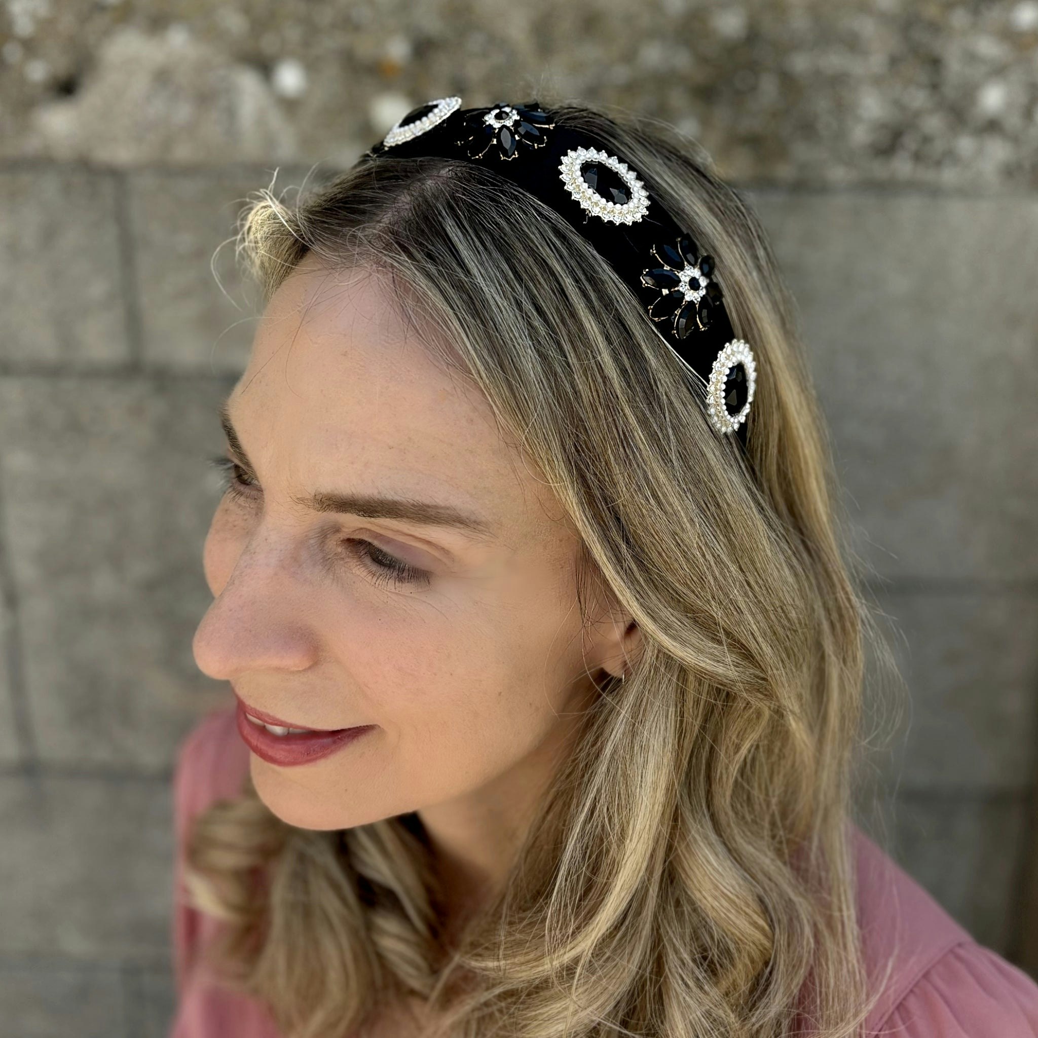 Queenmee Accessories Black Pearl Headband Hair Band