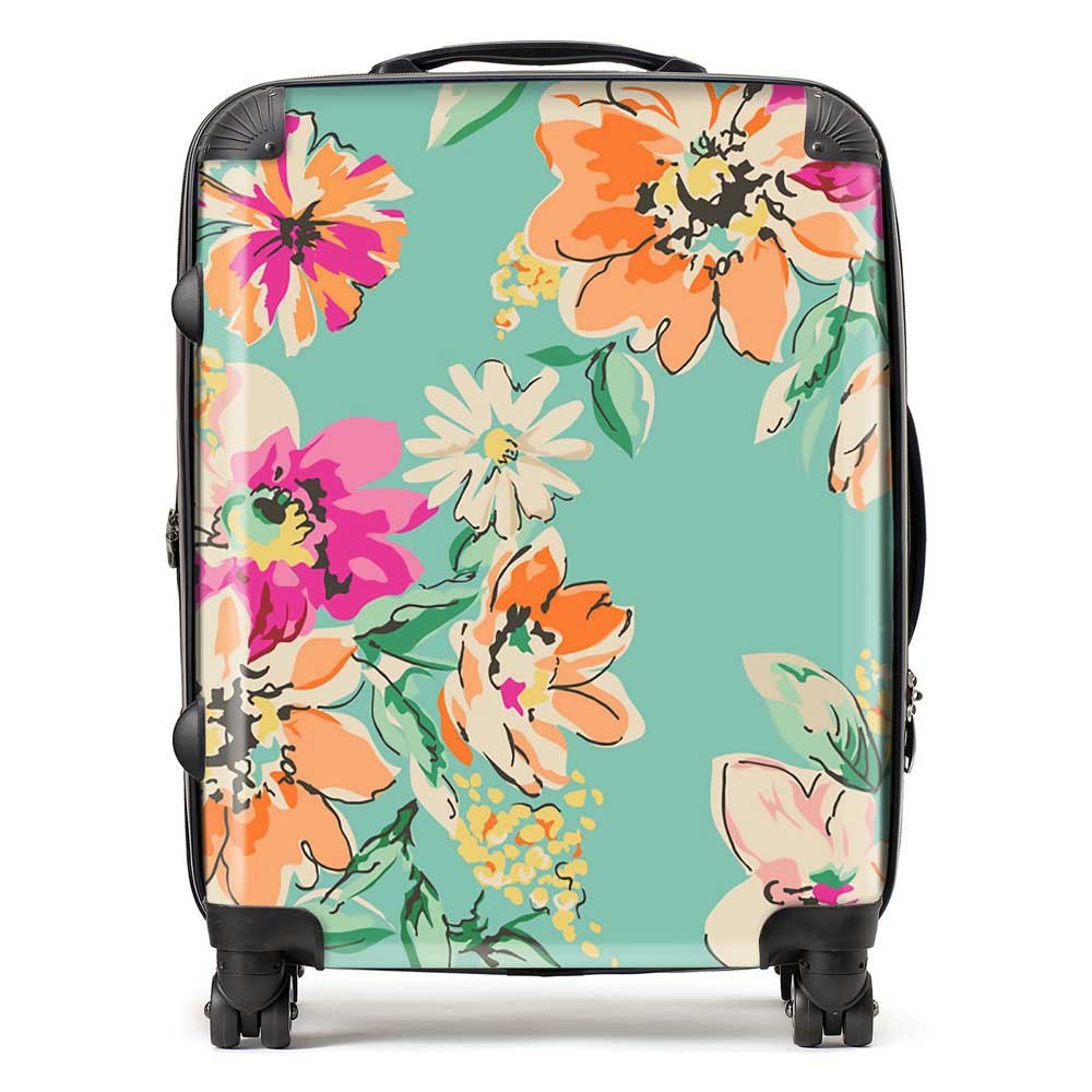 Warren Reed Bright Flower Sketch Suitcase - Large
