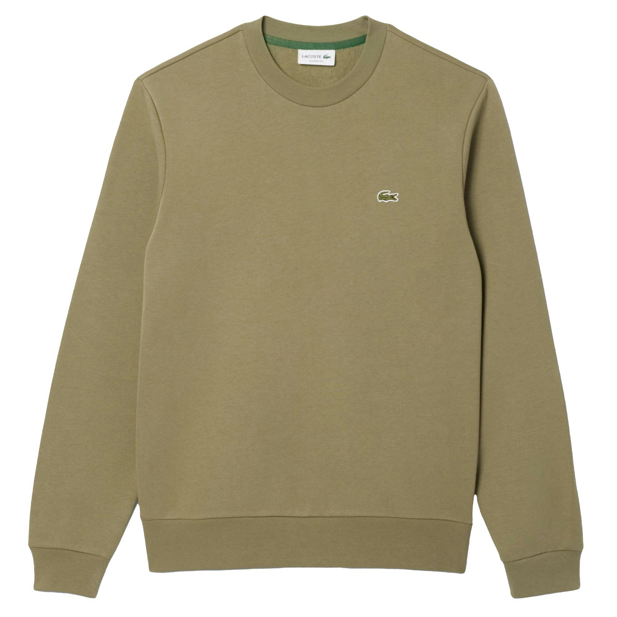 Lacoste Green Sh9608 Crew Sweat - Khaki - Large