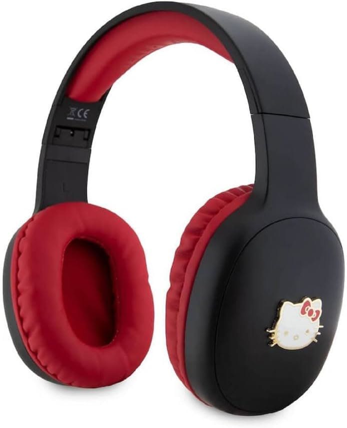 Hello Kitty Black Metal Logo Oval Shape Bluetooth Headphones - Hkbha1bkhlmk
