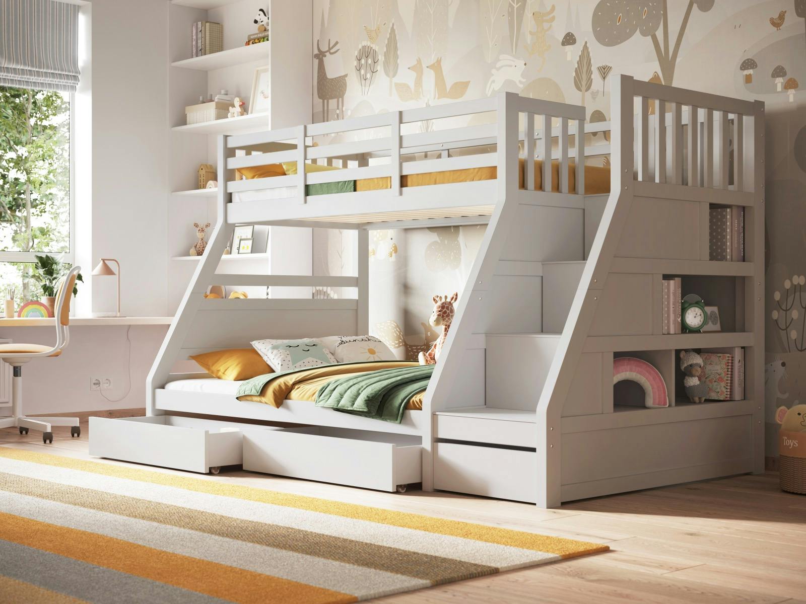 Flair White Lunar Triple Bunk Bed