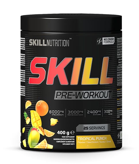 Skill Nutrition Pre-Workout Tropical Punch - No-Crash Formula with Extended-Release Caffeine | Xtenergy®, TheaGreen™, Vitacholine®, Astragin® | Vegan, Halal | B-Vitamins, Citrulline, Beta-Alanine - Image 3