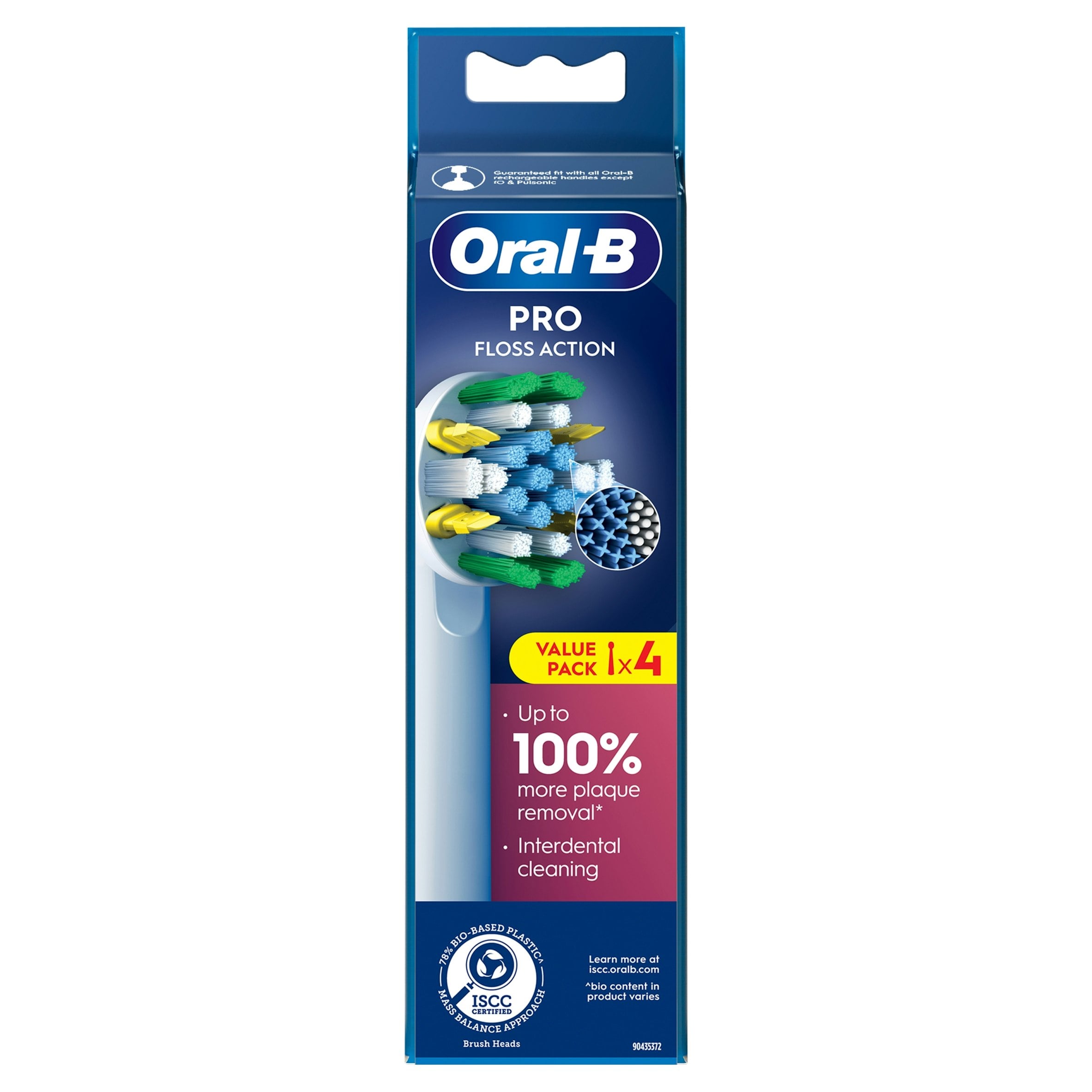 Oral-B Unisex White Oral-B Pro Floss Action Toothbrush Heads Pack Of 4 Counts - Image 8