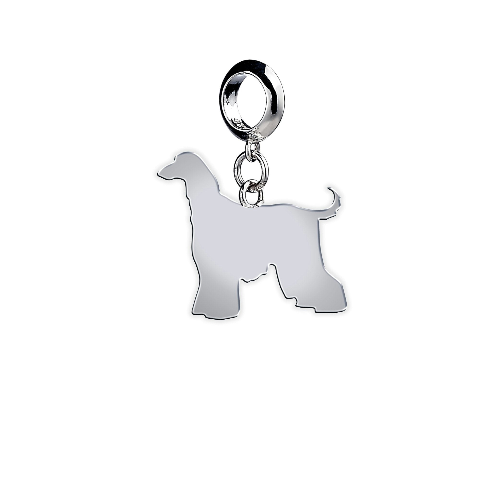 Mylee London Silver Afghan Hound Silhouette Charm - No - Slider Charm
