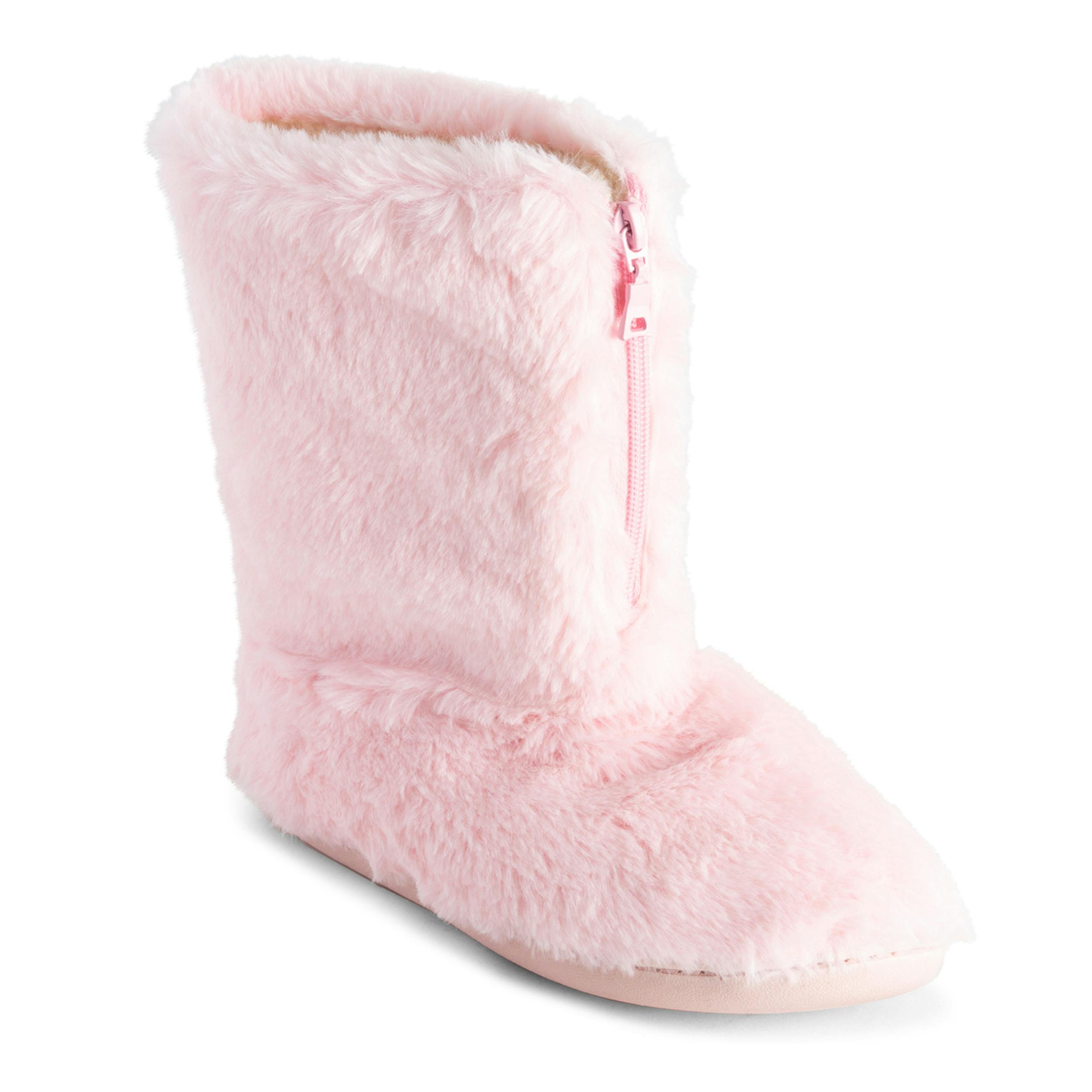 Viva Women's Pink Polar Memory Foam Zipper Faux Fur Cosy Boots - 6