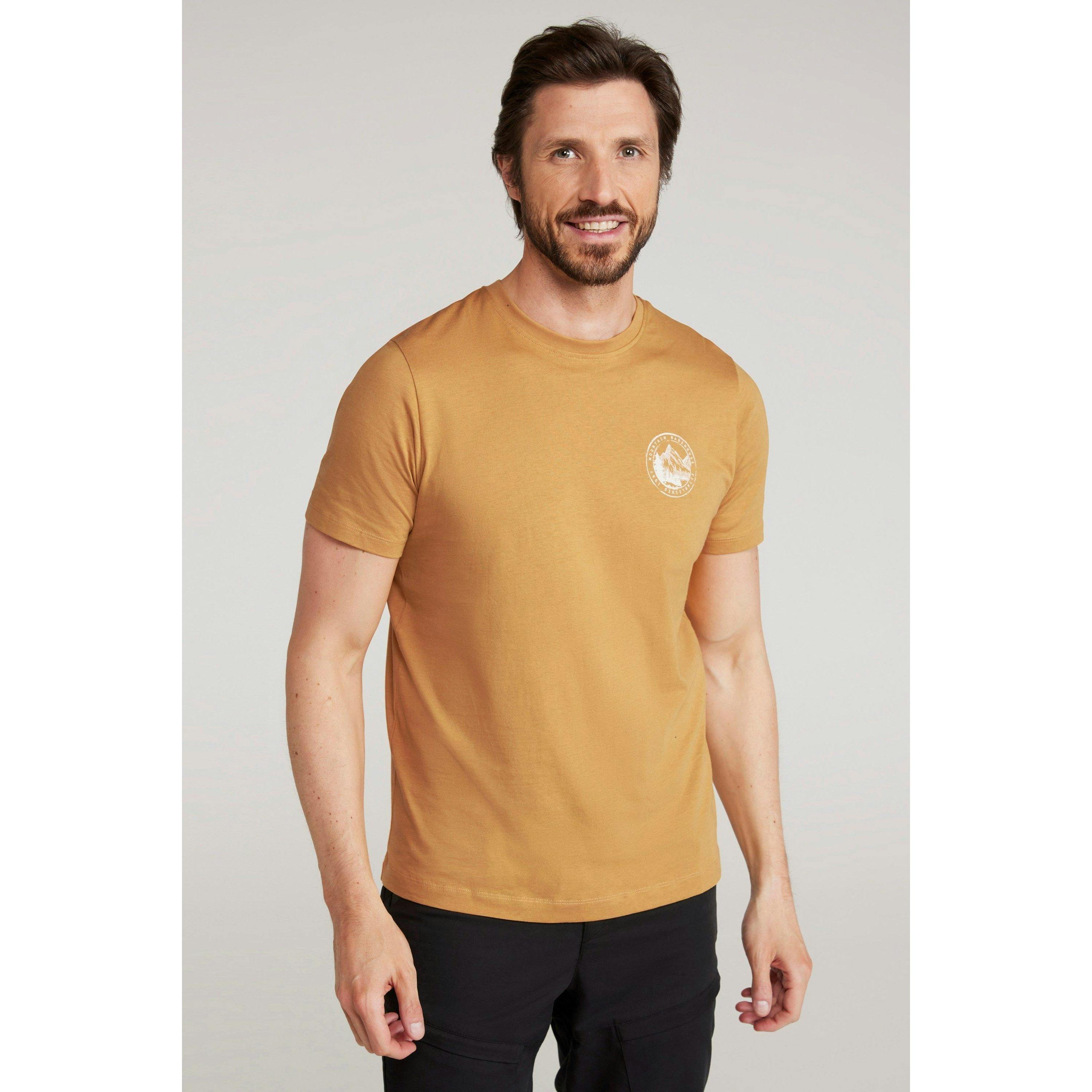 Mountain Warehouse Men's Valley Organic T-Shirt - Mustard - 4XL - Mustard - 100% Organic Cotton