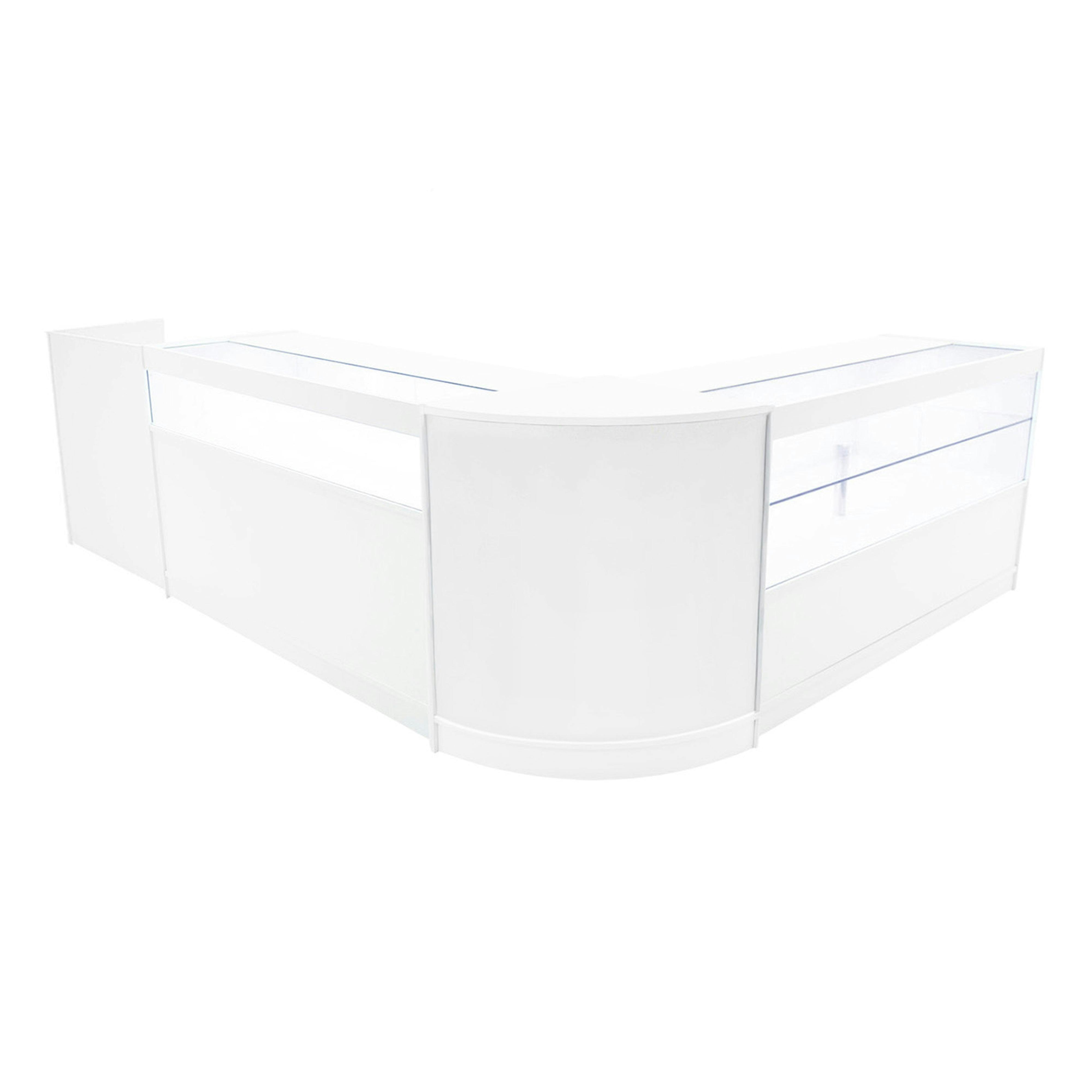Rackhams White Gravity Led Shop Counter Set B1500, C1500, Tb60 & Cm60