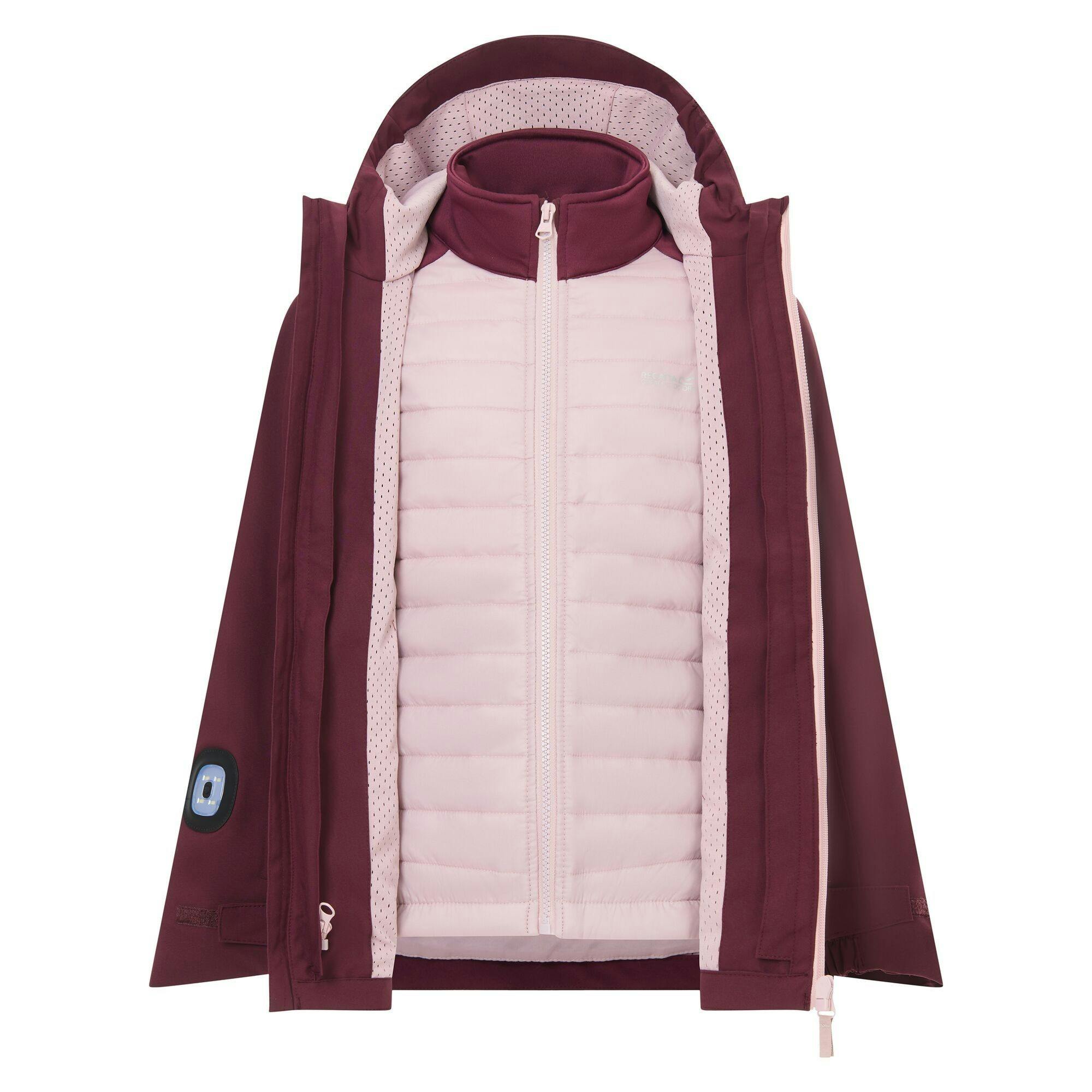 Regatta Lilac Kids Trekktain 3 In 1 Jacket - Fig/Powder - 4-5 Years - Fig/Powder - 60% Polyester/30% Recycled Polyester/10% Elastane