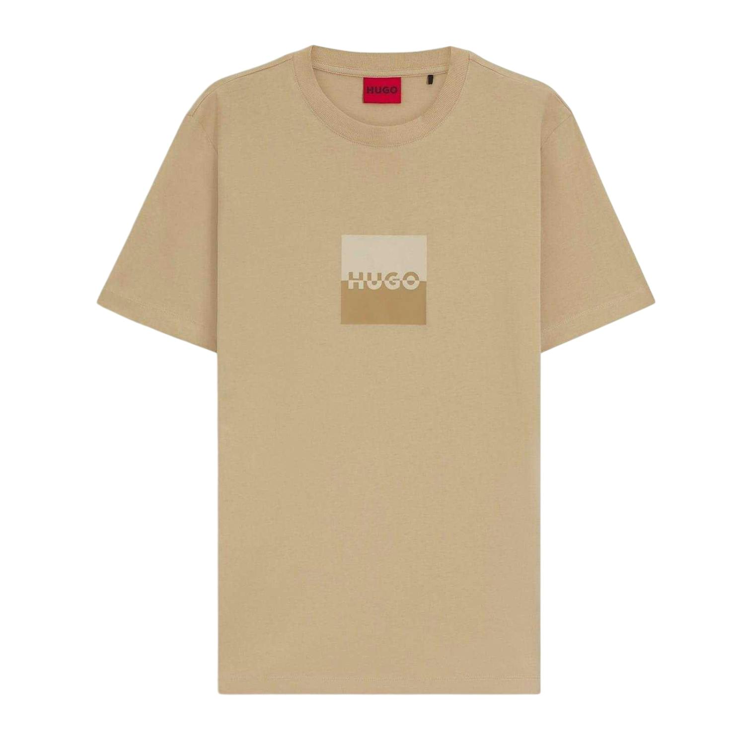 Hugo Men's Dusplit Tonal Logo T-Shirt - Sand - Xs - Sand - 100% Cotton