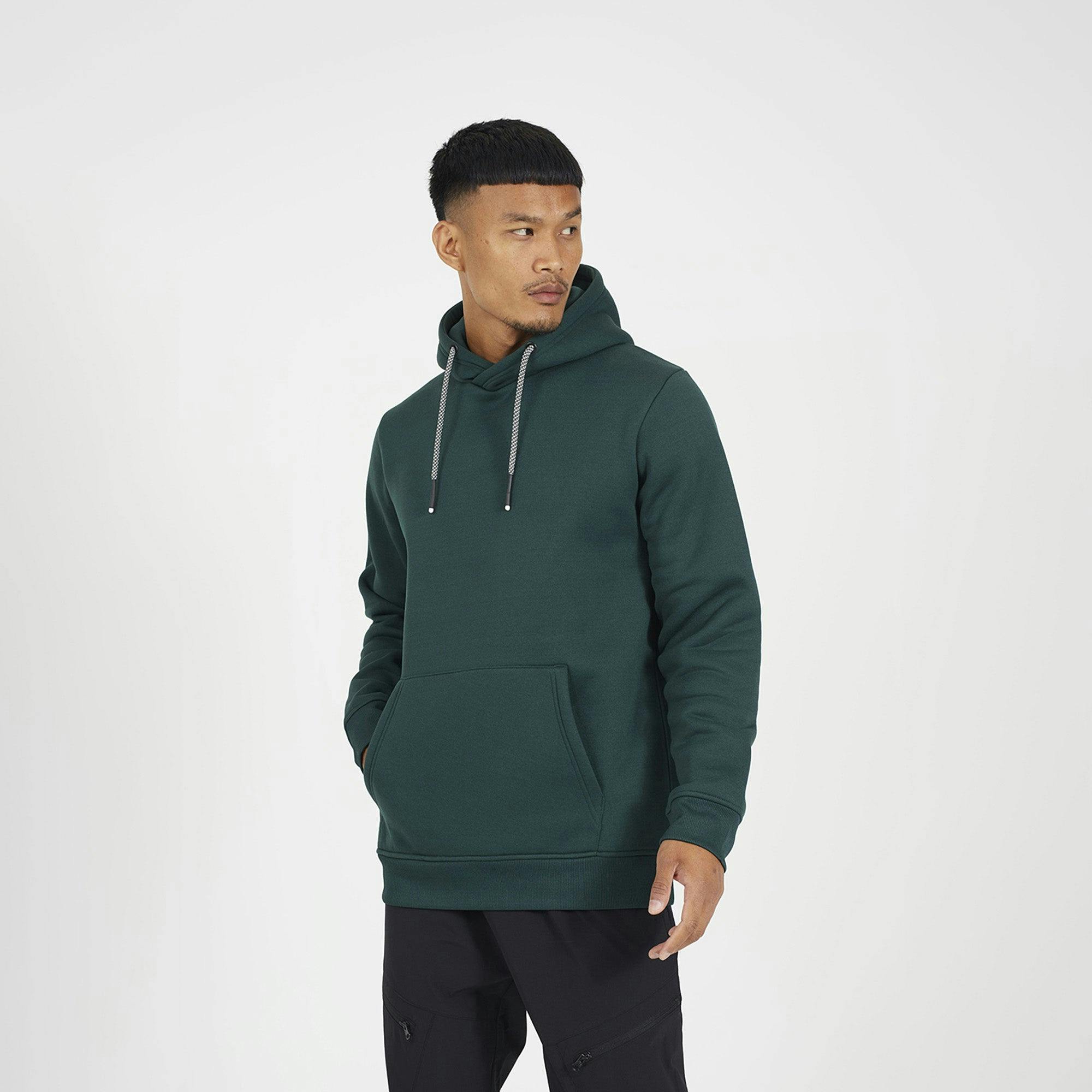 Brave Soul Dark/Green Hoodie With Crossover Neck - Xl