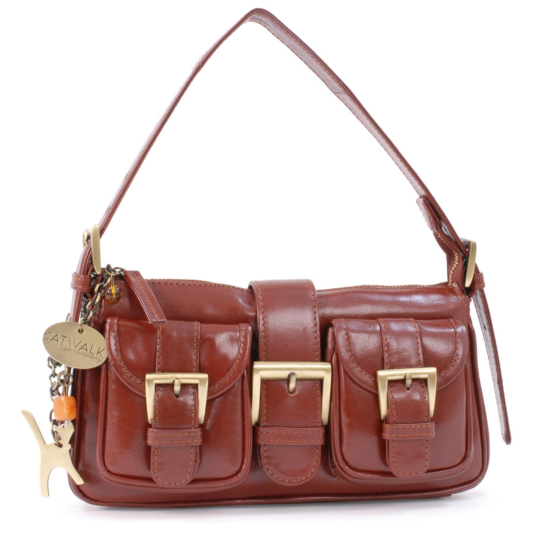 Catwalk Collection Handbags Light Natalie - Shoulder Bag - Tan