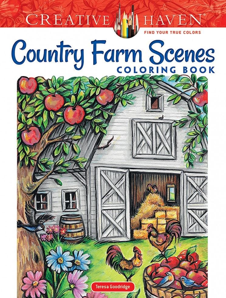 Creative Haven Country Farm Scenes Coloring Book by Teresa Goodridge NEW - Image 10