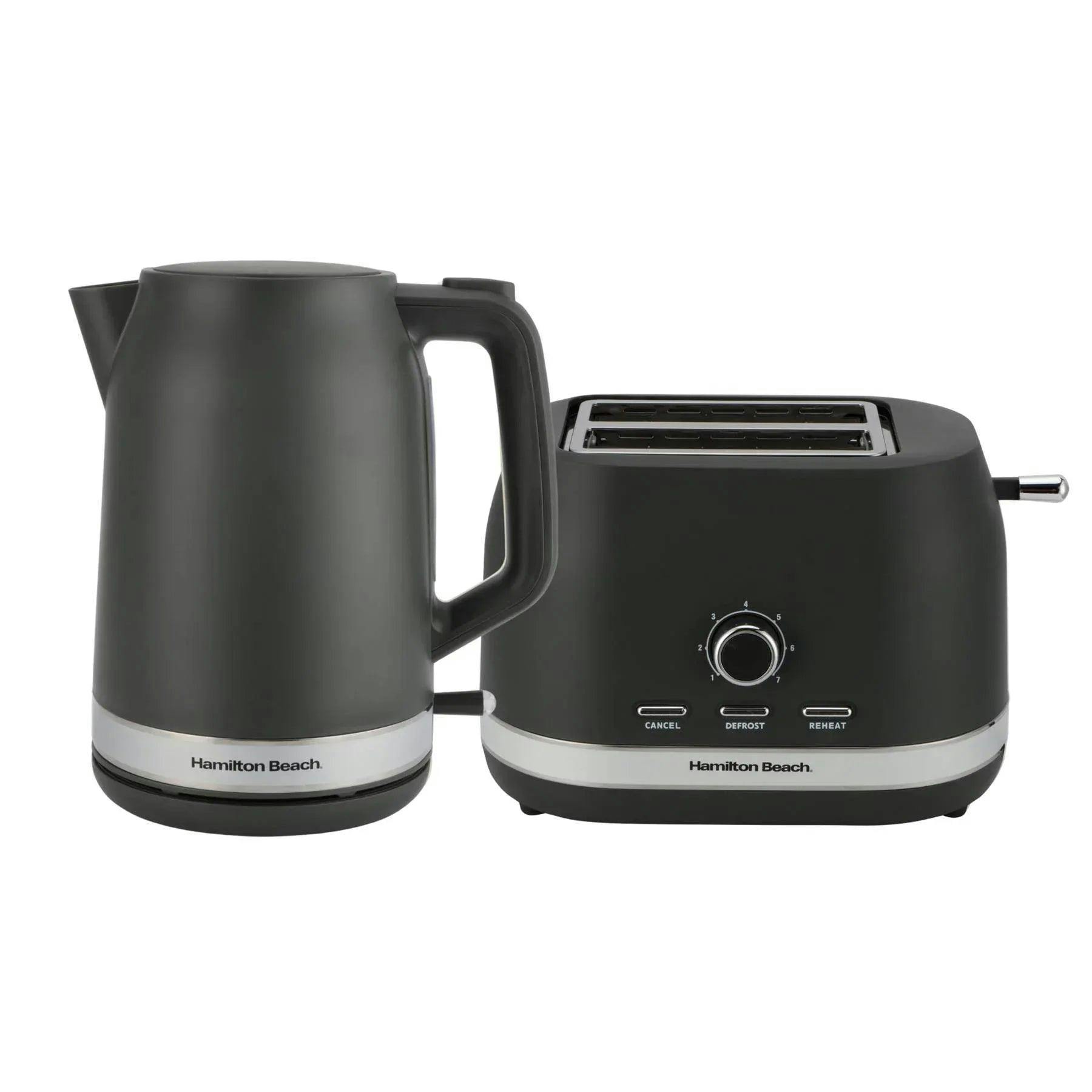 Hamilton Beach Ella Kettle & Toaster Set - Matte Charcoal