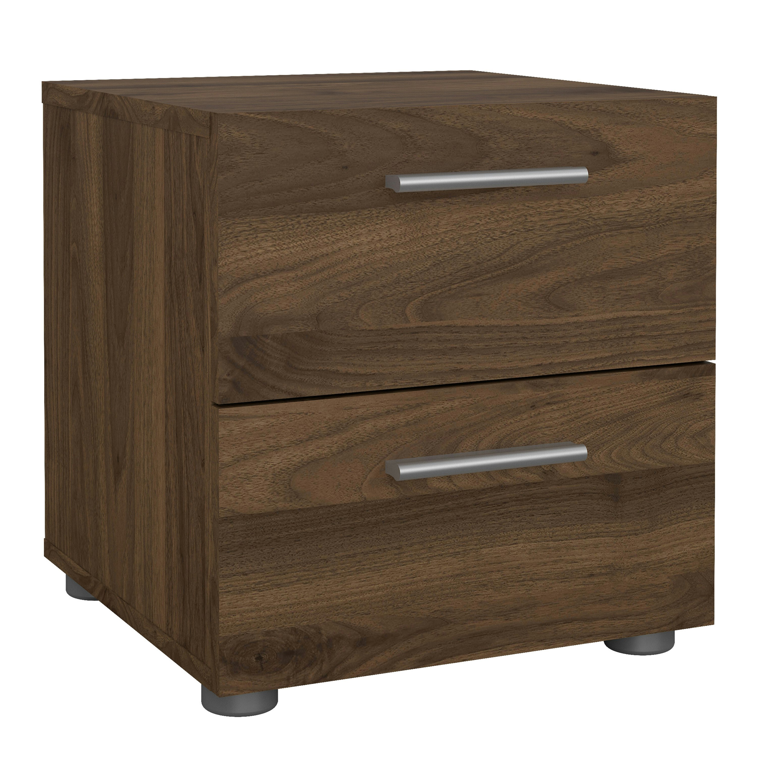 Rackhams Brown Pepe Bedside 2 Drawers In Walnut - Manufactured Wood - 1