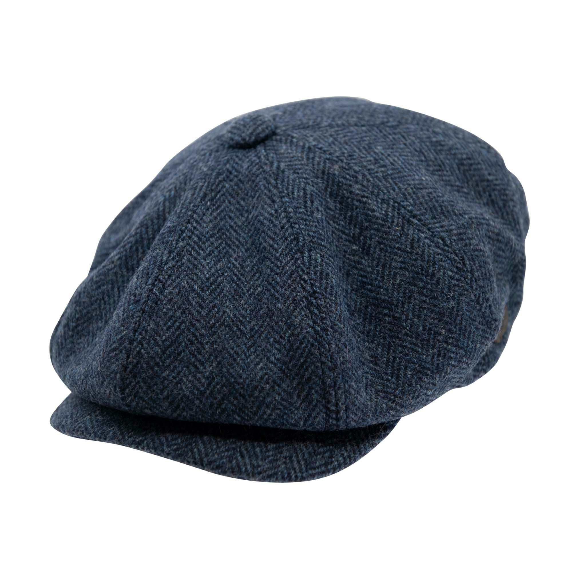 Carlyle Heath & Co. Boys Blue Carlyle Heath Jumbo Herringbone News Cap - Medium - Herringbone