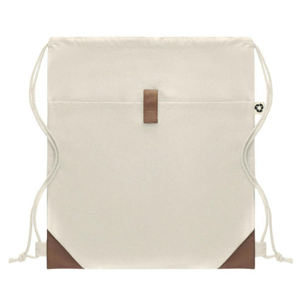 Midocean Beige Panda Recycled Cotton Drawstring Bag - One Size