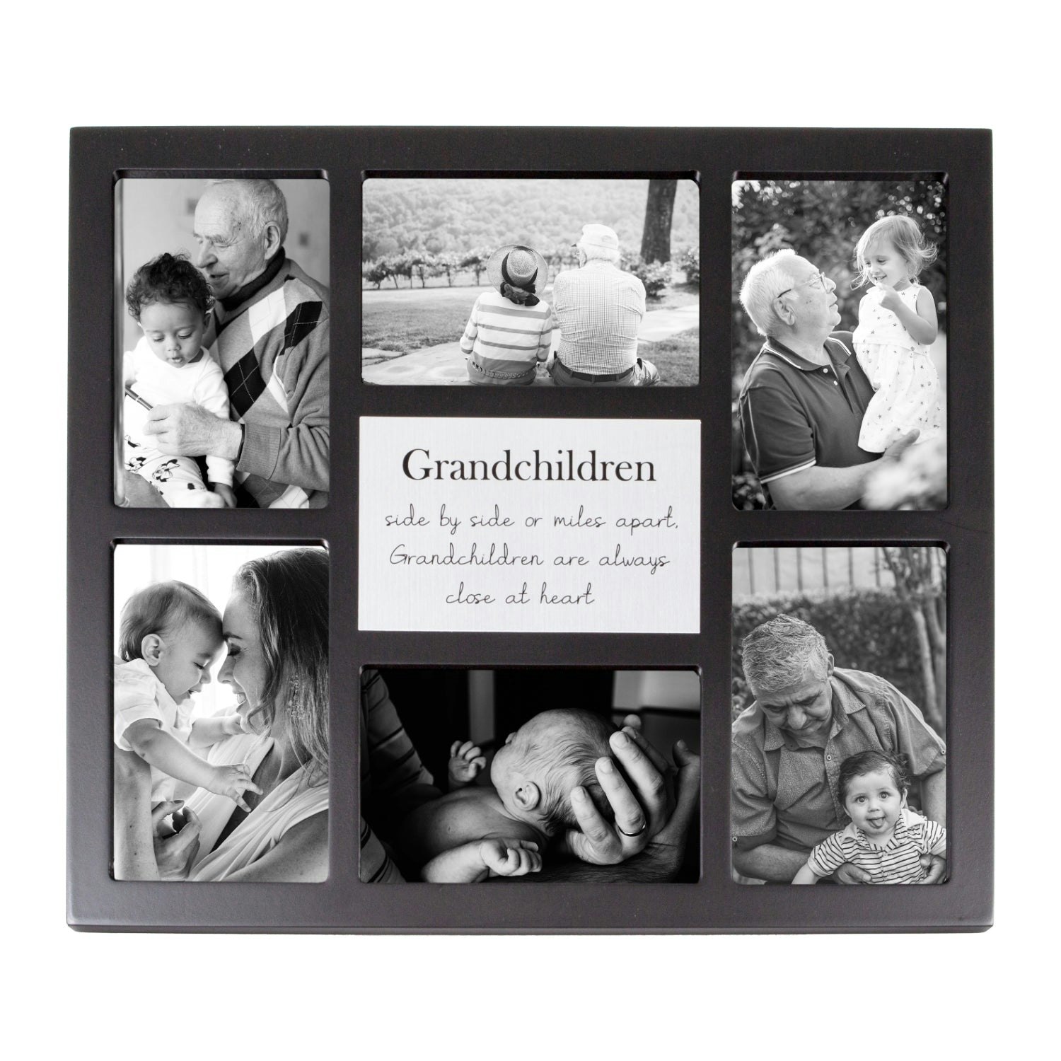 Happy Homewares Black Modern Multi Collage Frame With Grandchildren Wording And Cute Phrase Size 4
