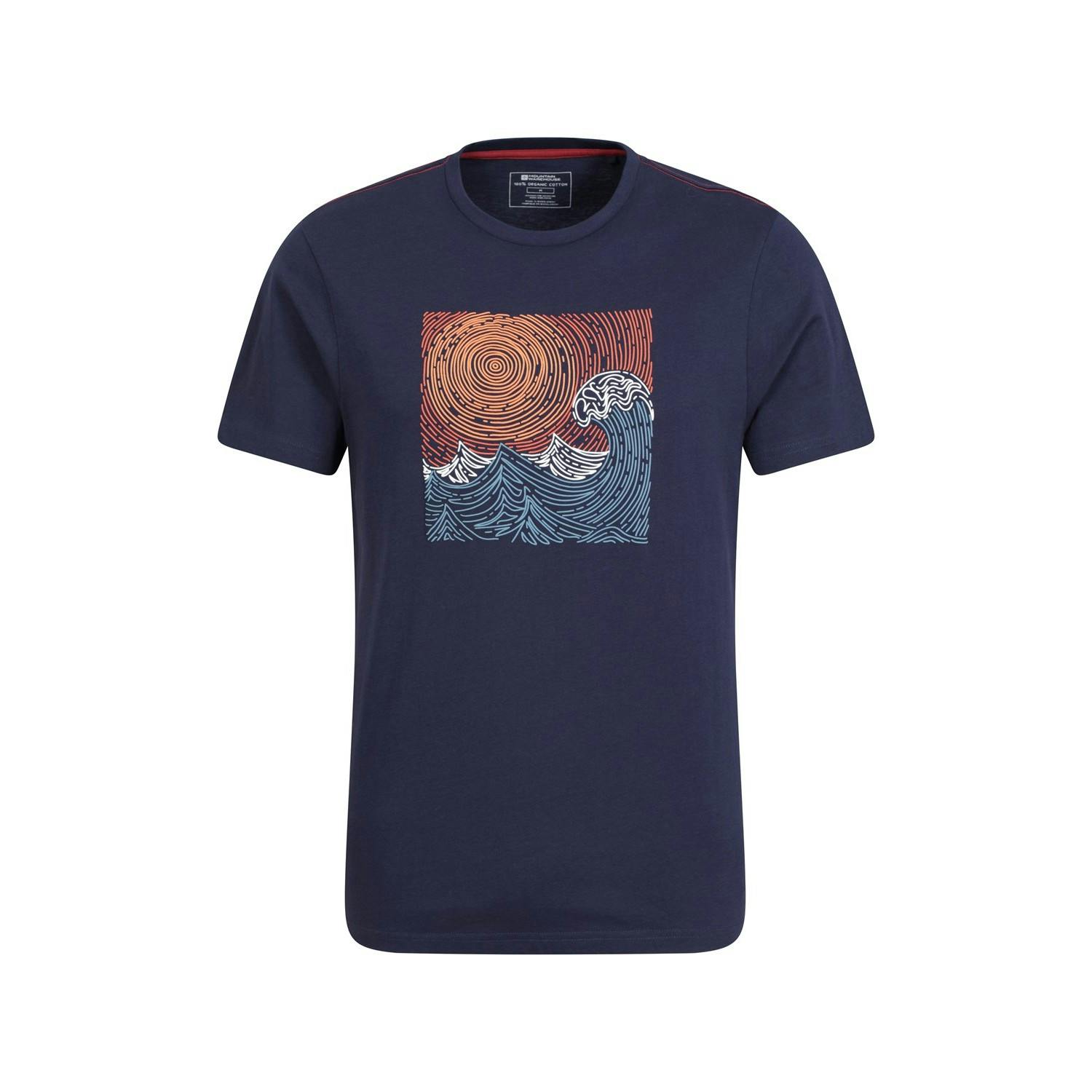 Mountain Warehouse Men's Tidal Wave Organic Cotton T-Shirt - Navy - M - Navy - 100% Cotton