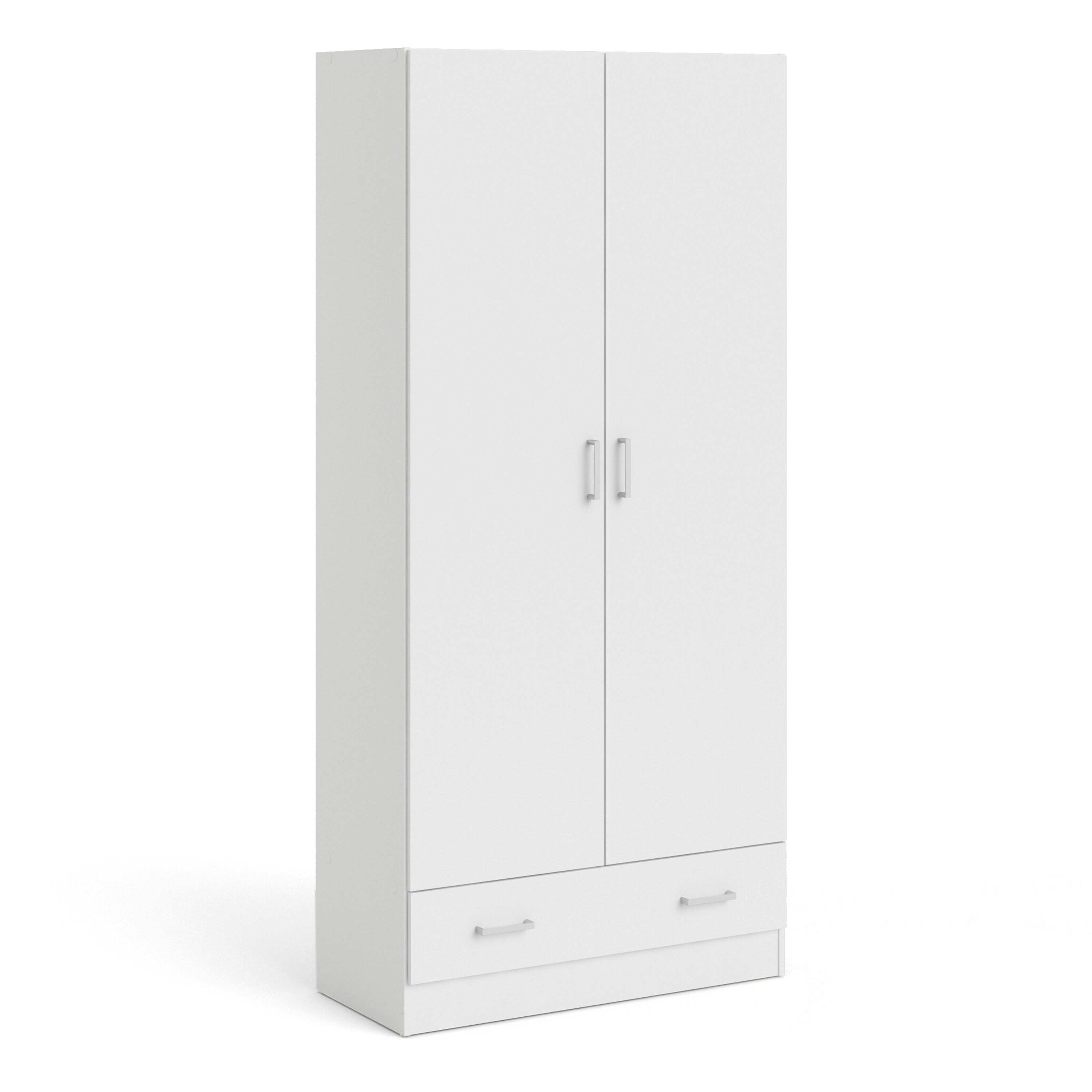 Furniture To Go White Space Wardrobe With 2 Doors + 1 Drawer In 1750 - Malemine - 1