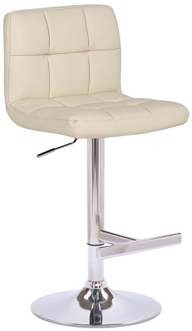 Lamboro Allegro Real Leather Adjustable Swivel Bar Stool With Backrest & Chrome Base