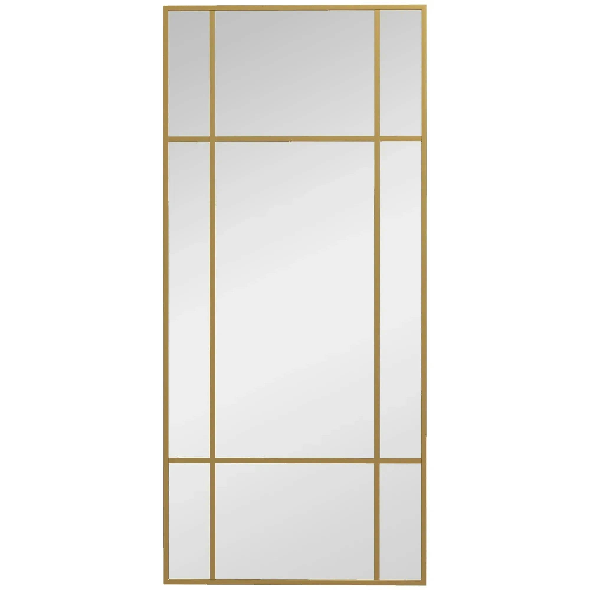 Homcom Window Style Vanity Mirror 110 X 50Cm Hanging Wall Mirror Gold Tone - Image 8