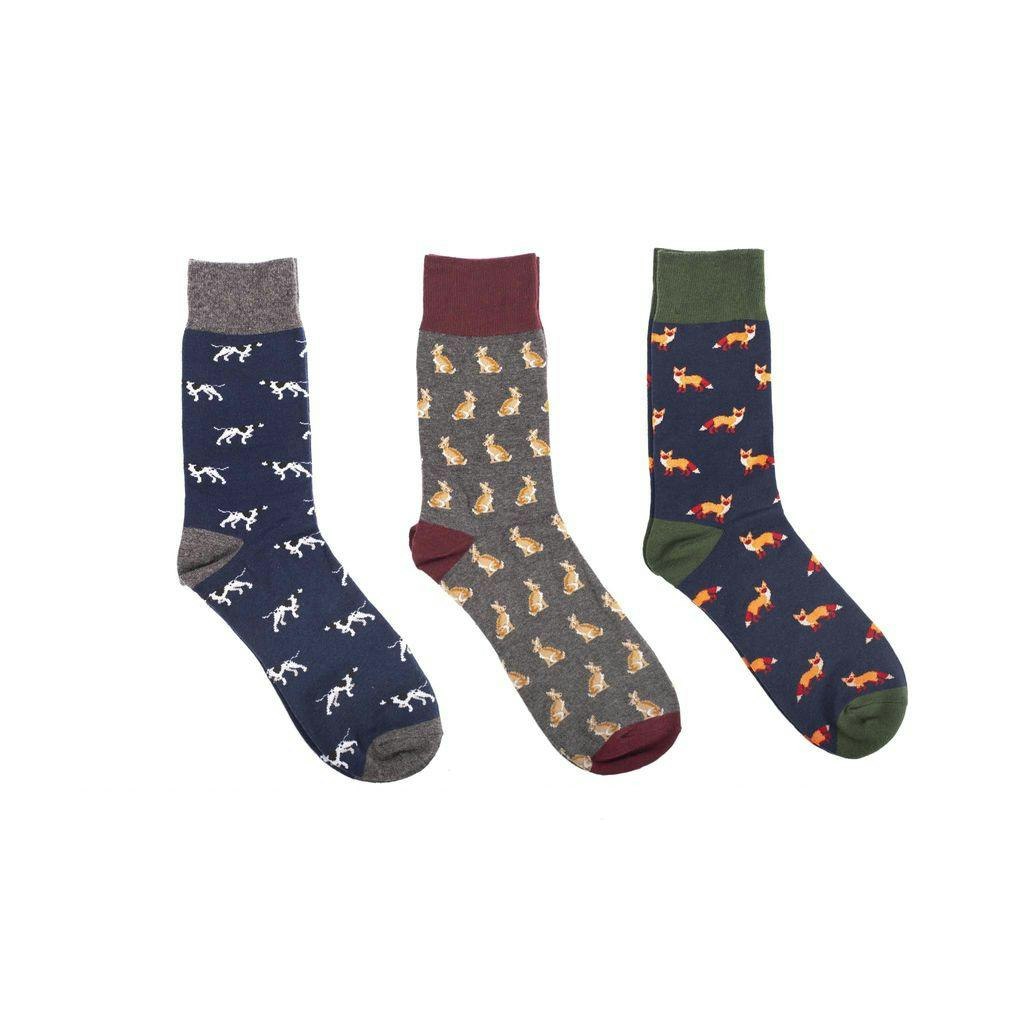 Heritage Traditions Salmon Heritage 3 Pack Socks - Pointer Hare Fox