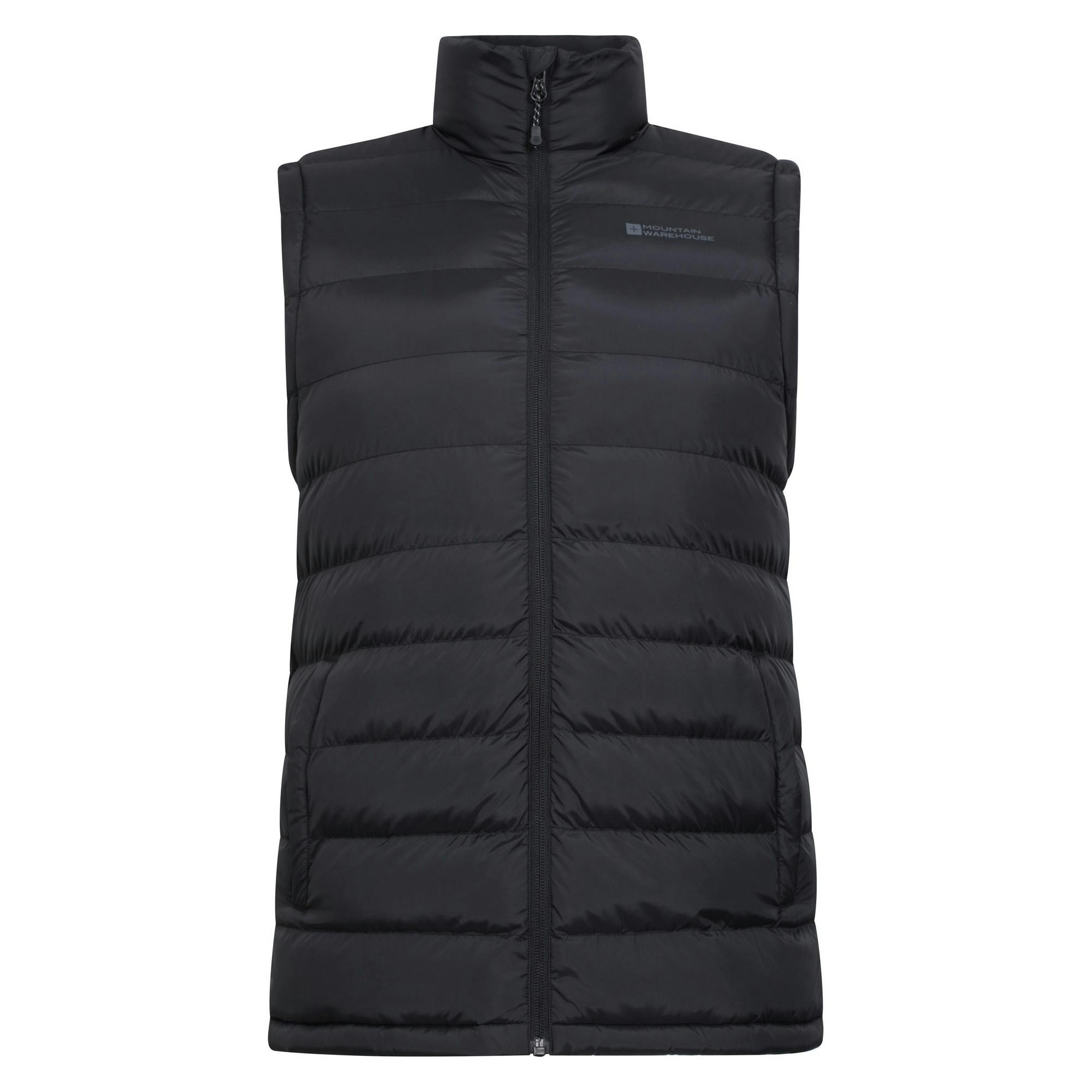 Mountain Warehouse Men's Black Seasons Faux Fur Lined Padded Gilet - Xs - 100% Polyamide