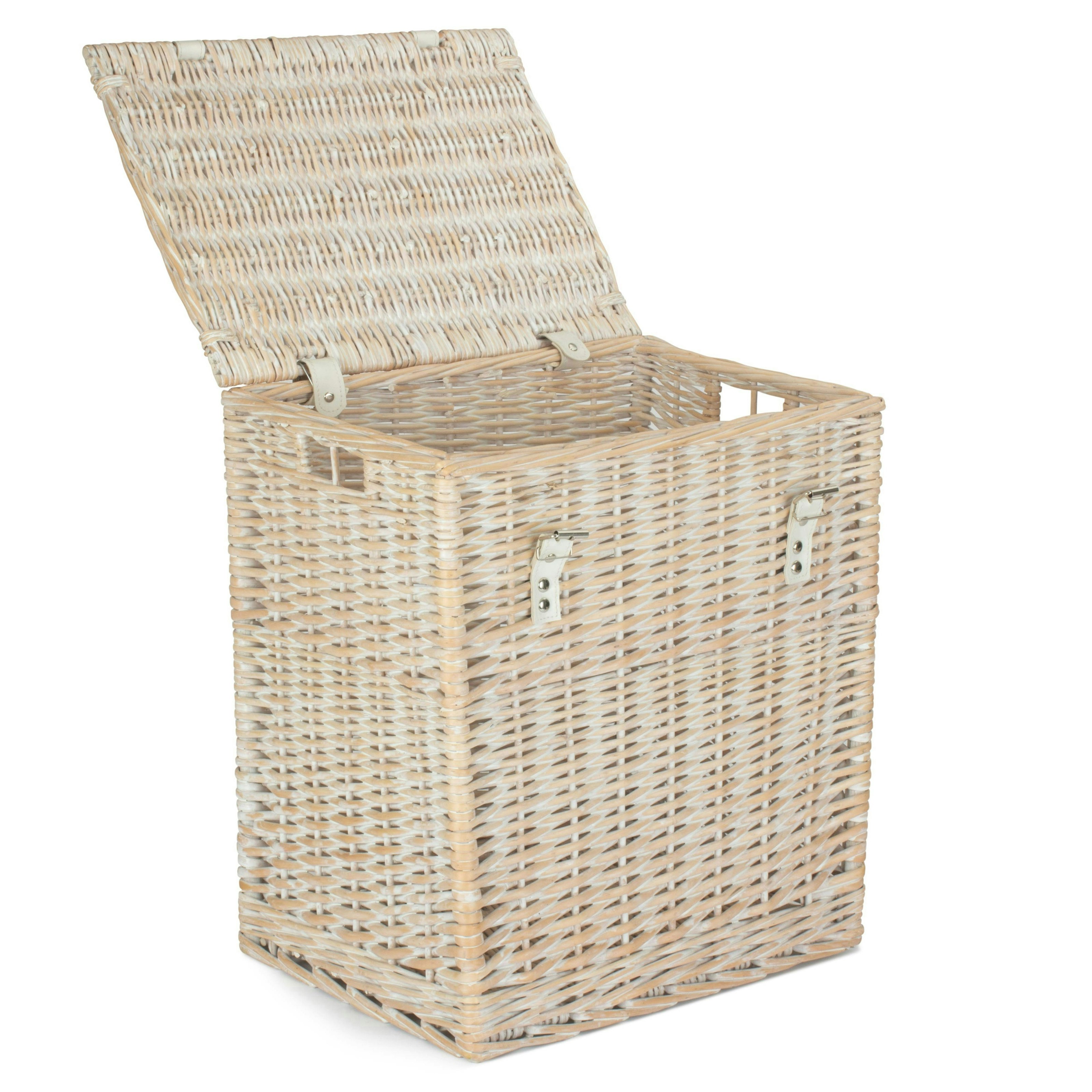 Rackhams Red Whitewash Vintner Wicker Storage Basket - Small