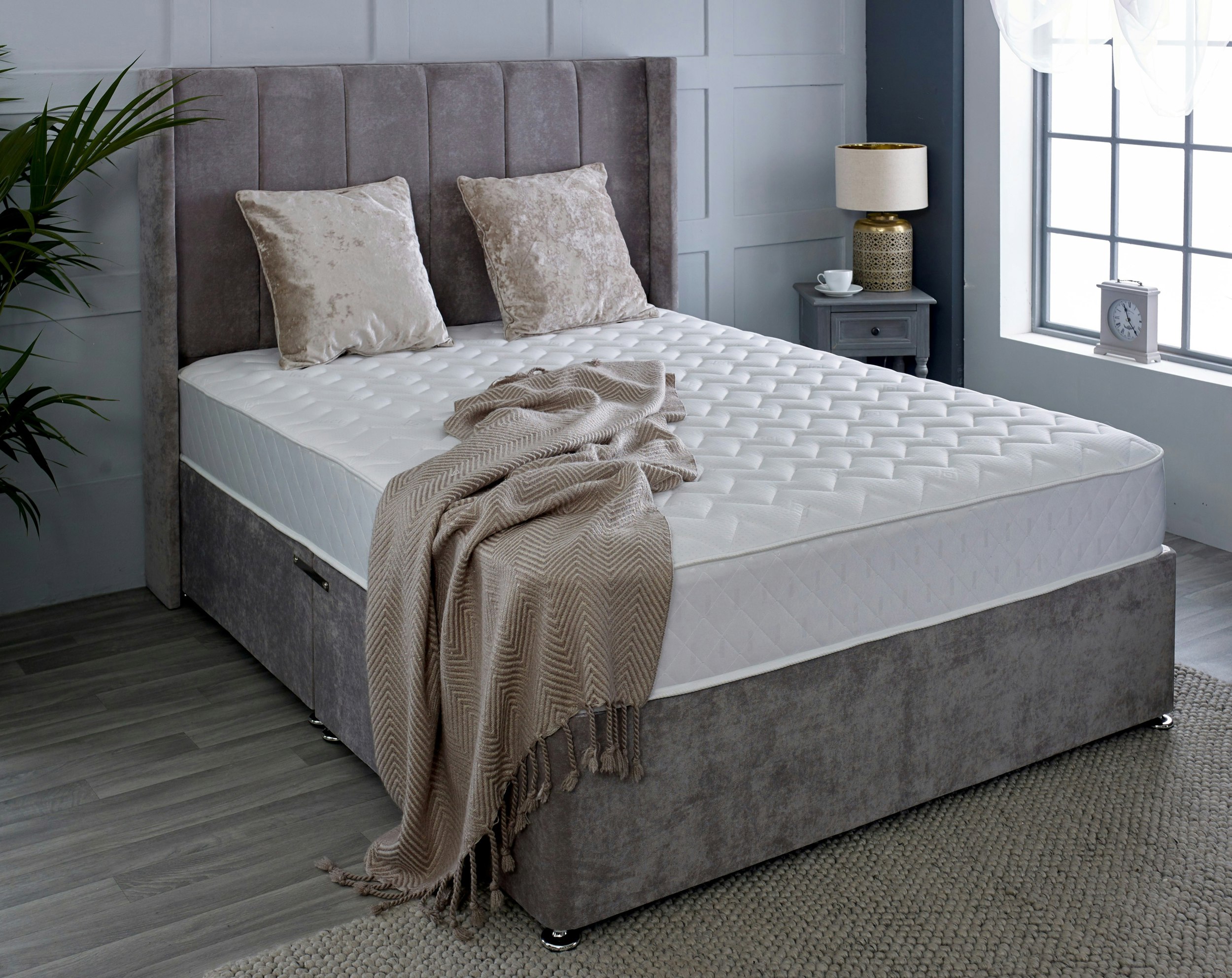 Rackhams Grey Astral Hybrid Mattress - 19Cm Deep, Soft Feel - 1 - 2Ft6 Shorty Small Single Mattress (75Cm X 175Cm)