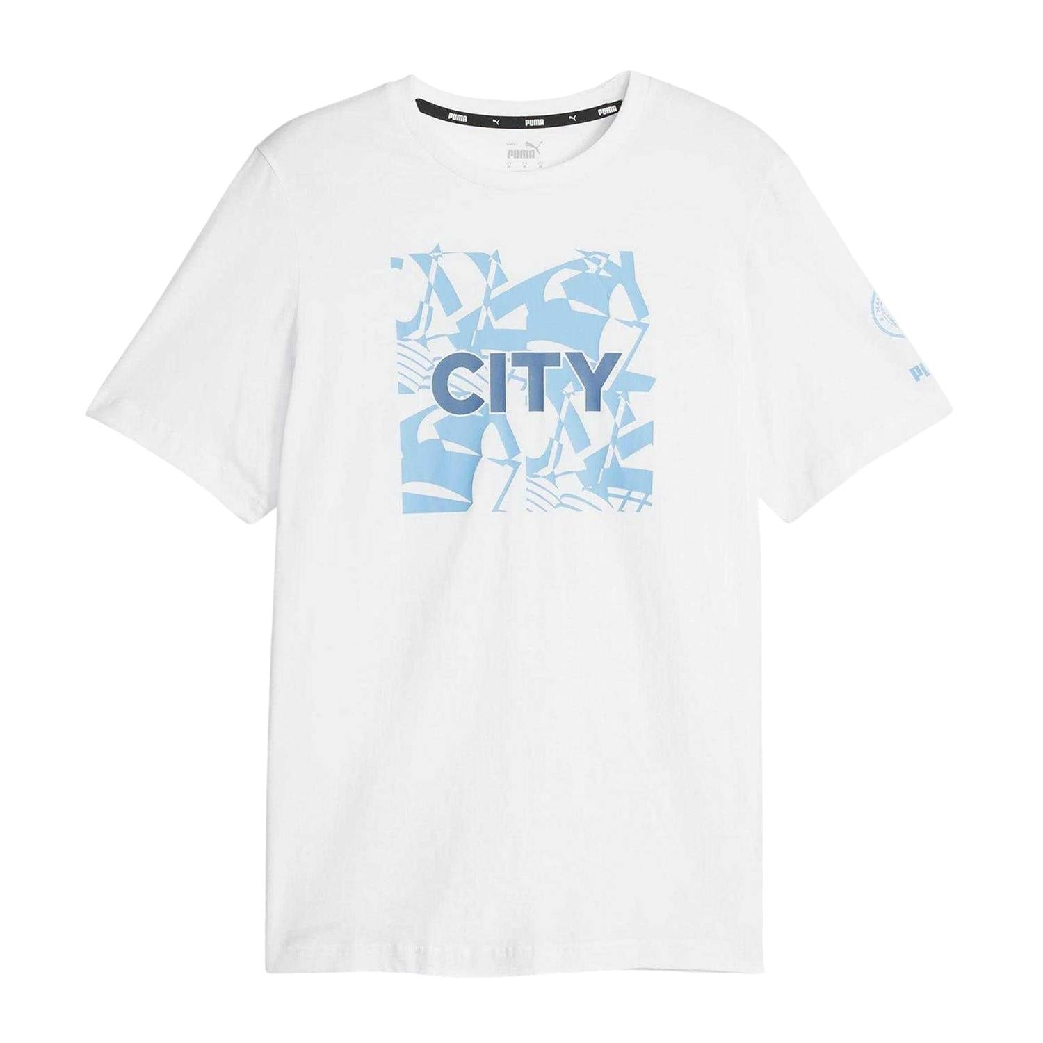 Puma Men's White Ftblcore Manchester City Fc Crew Neck T-Shirt - S