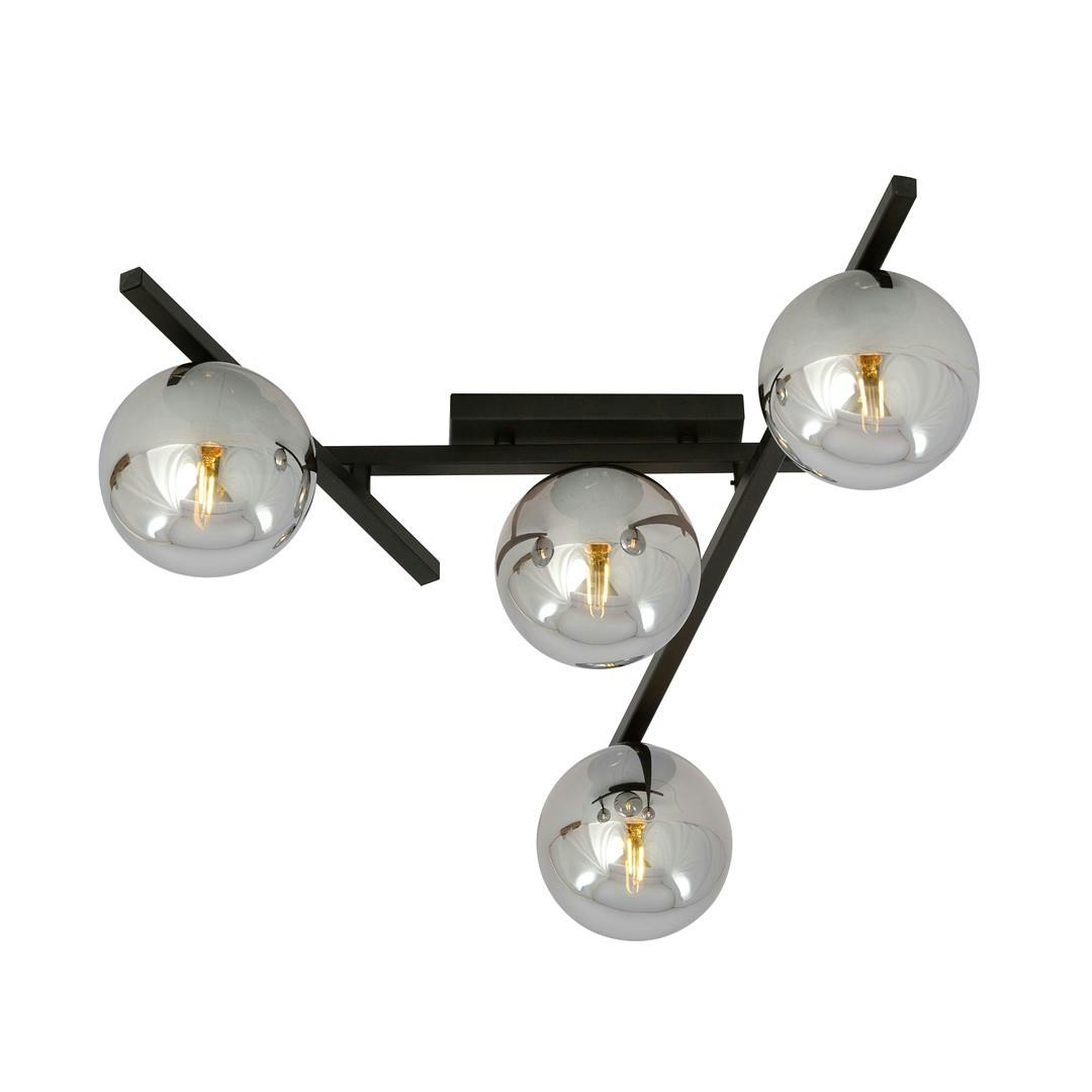 Rackhams Black Smart Ceiling Lamp 4 X E14 With Graphite Shade