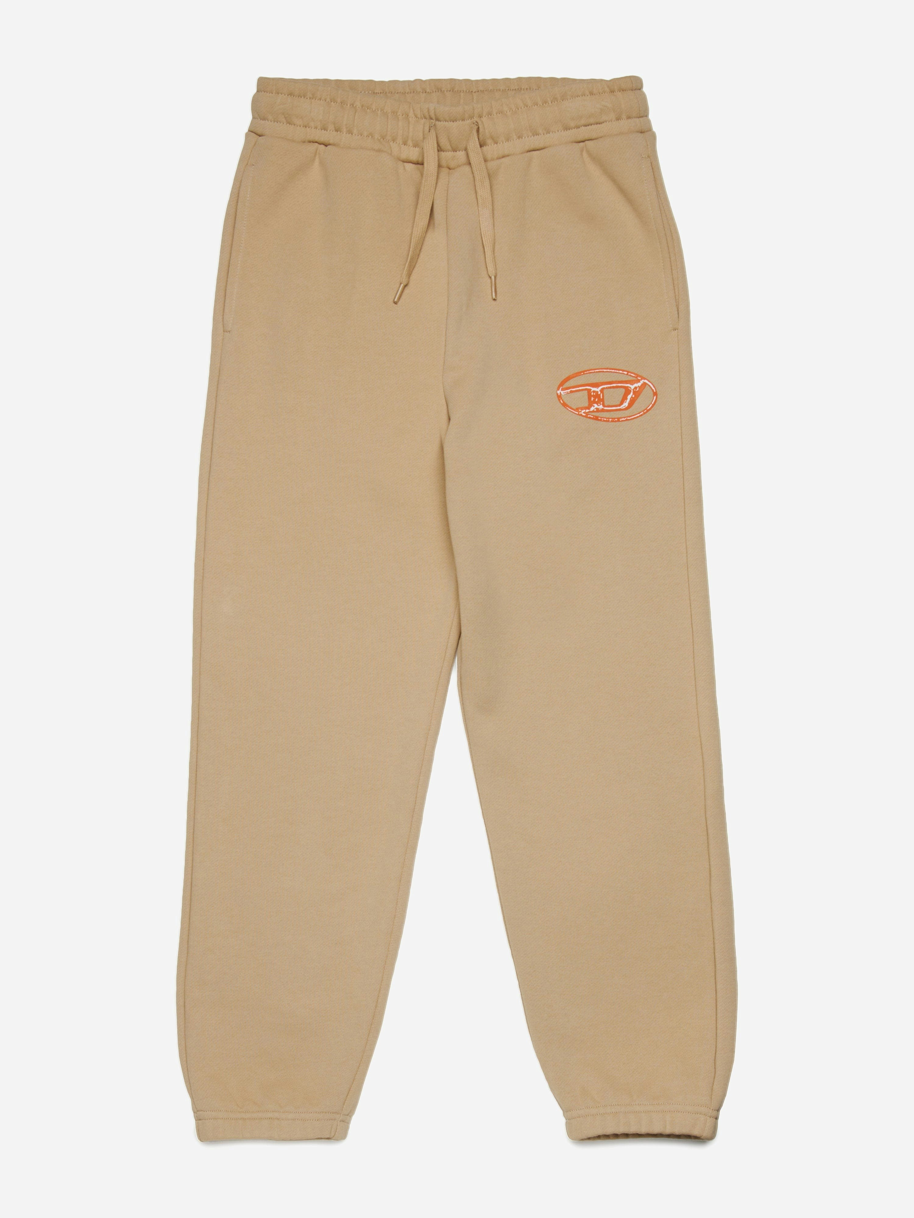 Diesel Boys Beige Logo Joggers In - 14 Yrs