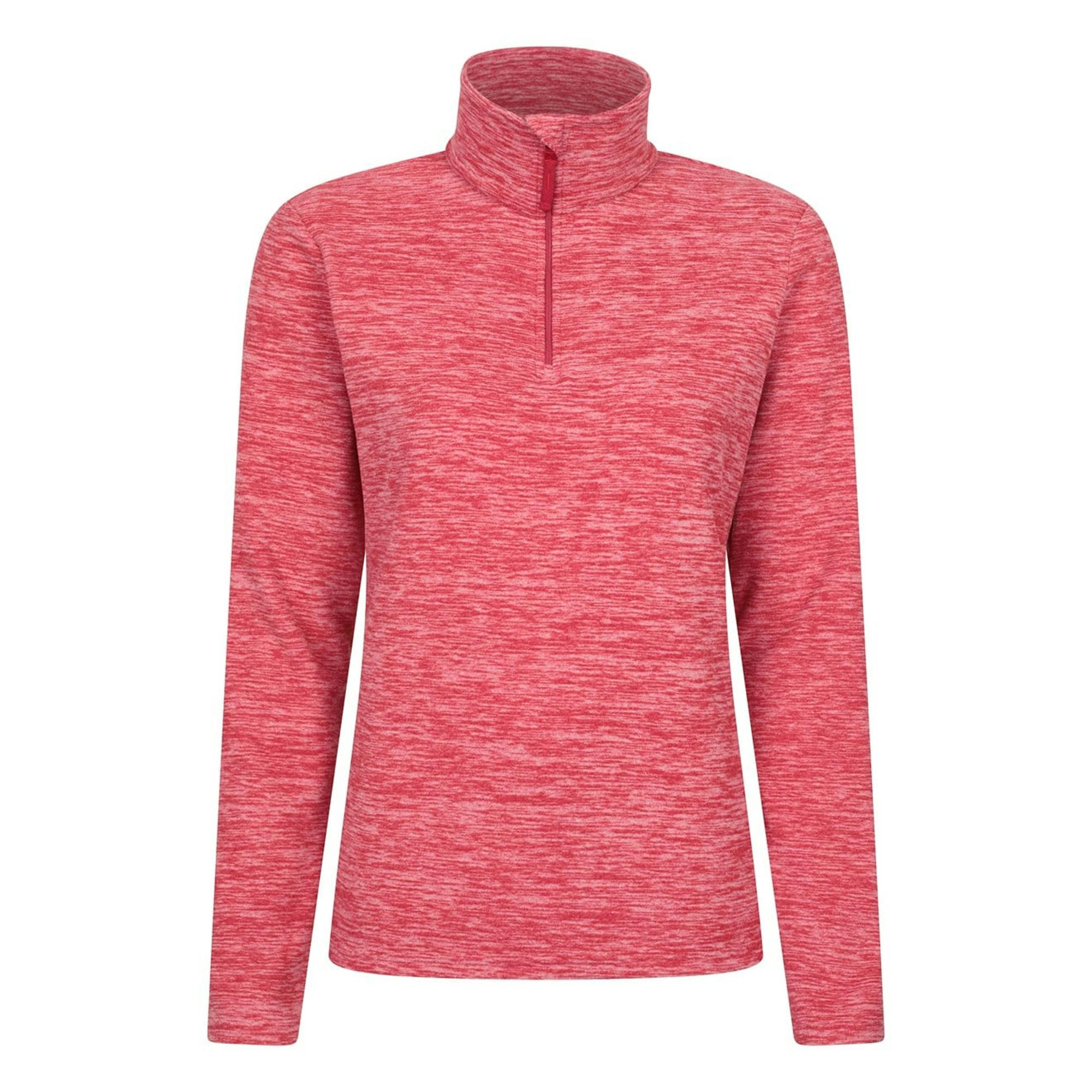 Mountain Warehouse Women's Red Snowdon Melange Fleece Top - 14 Uk - 100% Polyester