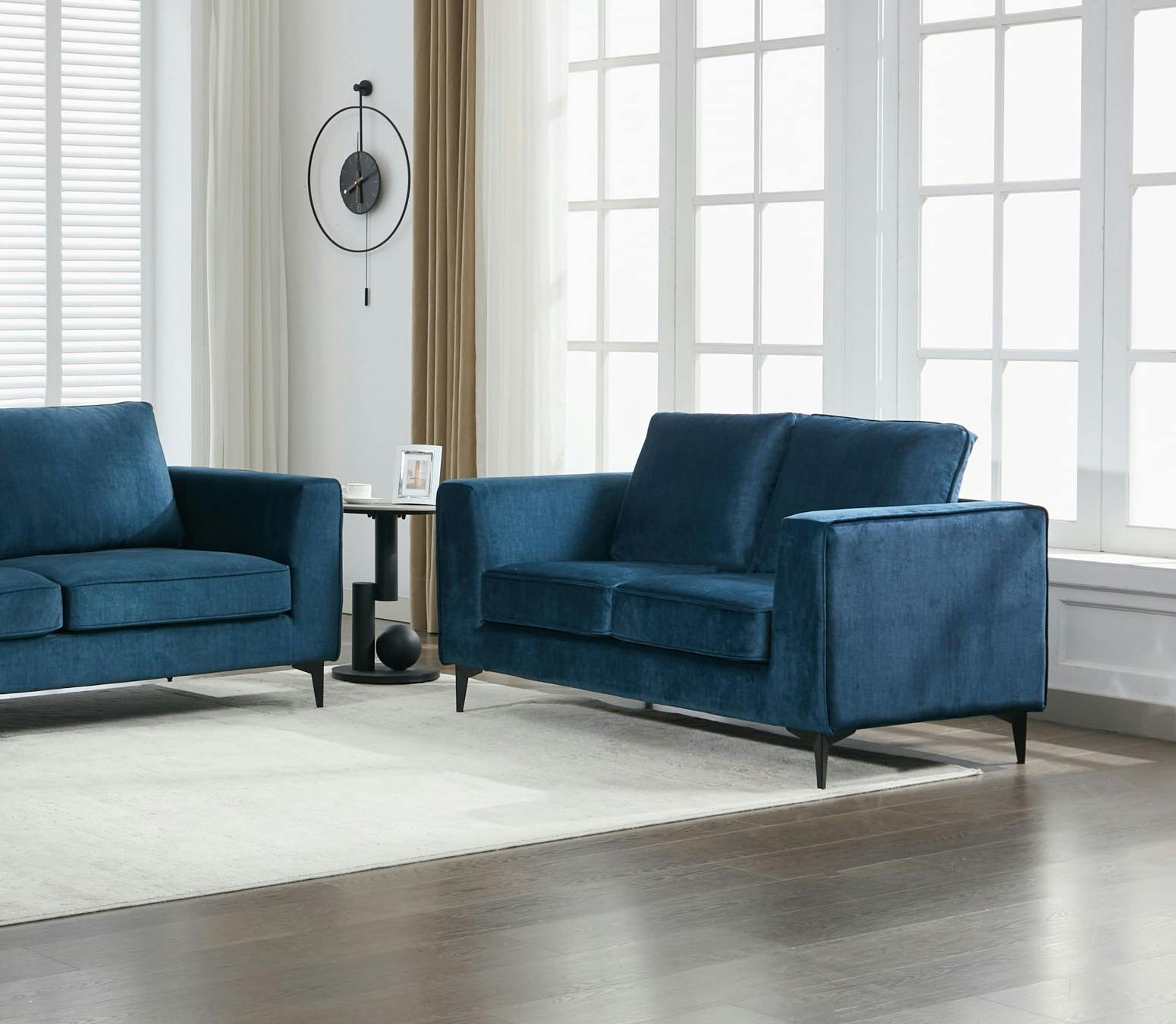Black Aston 2 Seater Sofa - Ocean