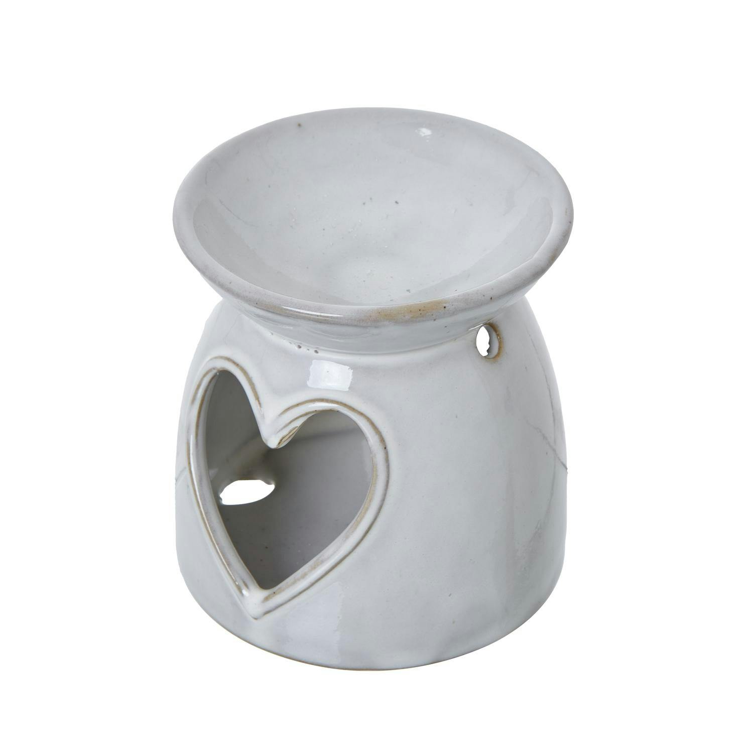 Hill Interiors White Ceramic Heart Cut-Out Tealight Holder - 11Cm X 10Cm X 10Cm - 100% Mixed