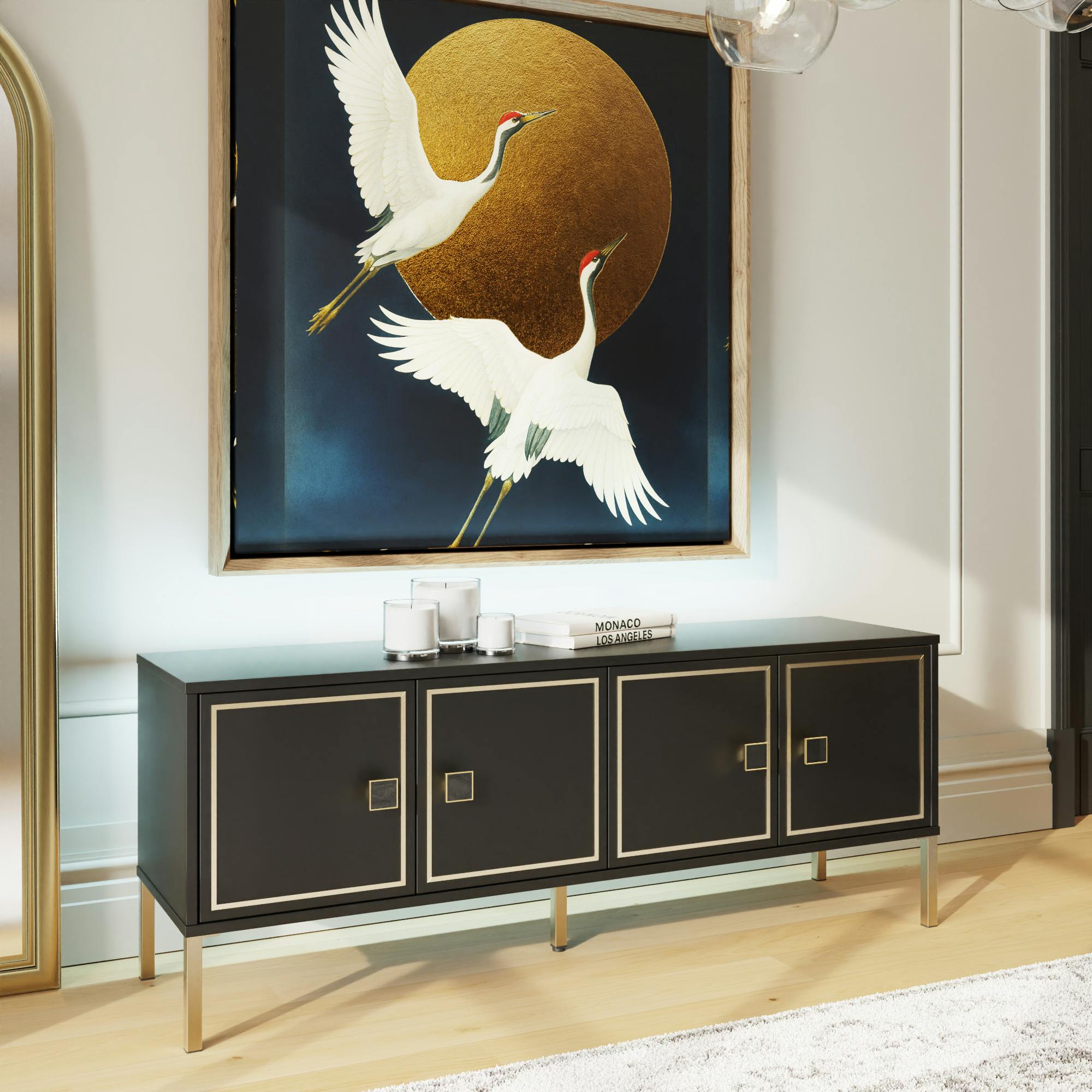 Frank Olsen Furniture Black/Bronze Mia Large Tv Cabinet