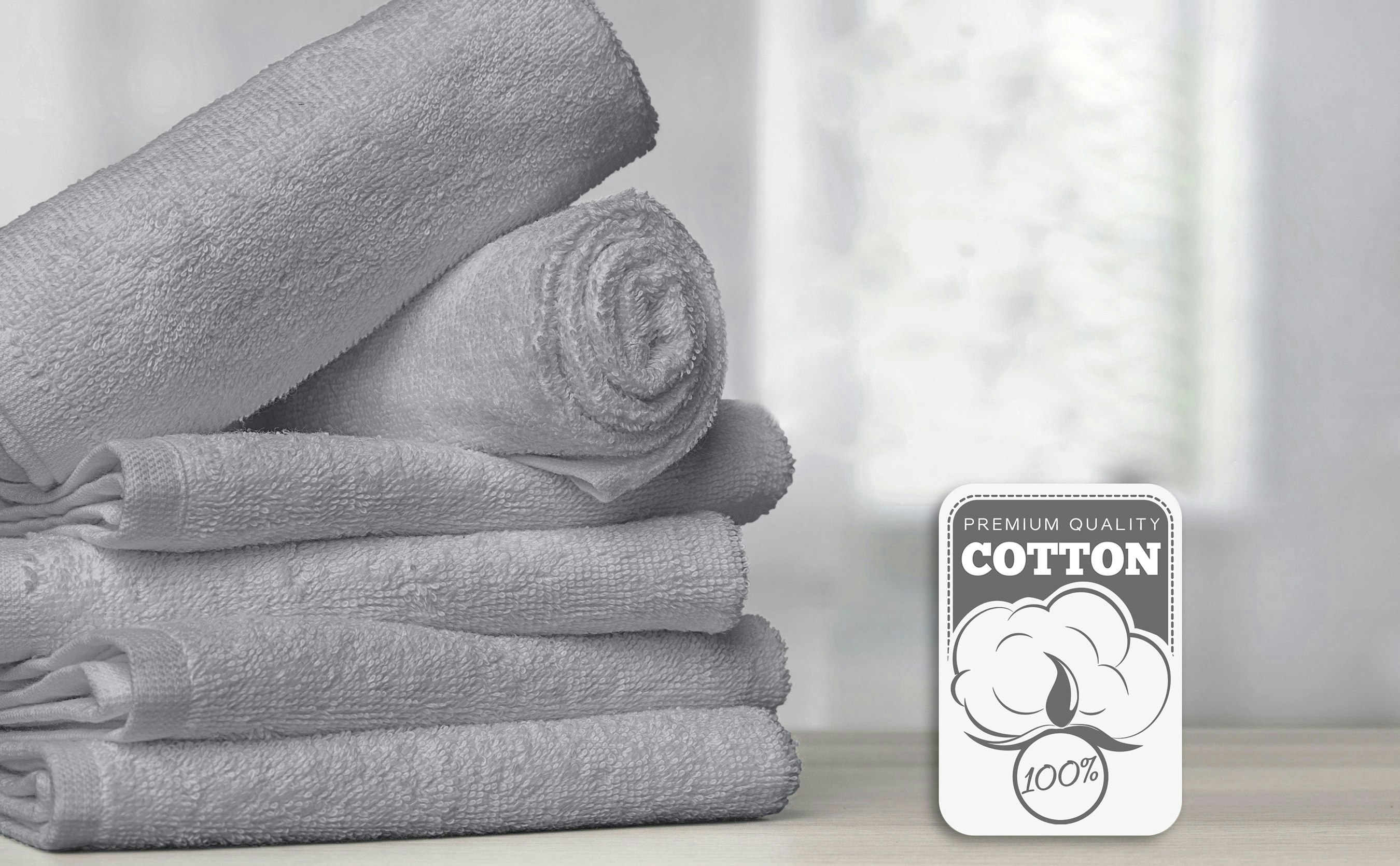 Velosso Silver Cotton Plush Velour 450Gsm Super Absorbent Towels - Bath Towel
